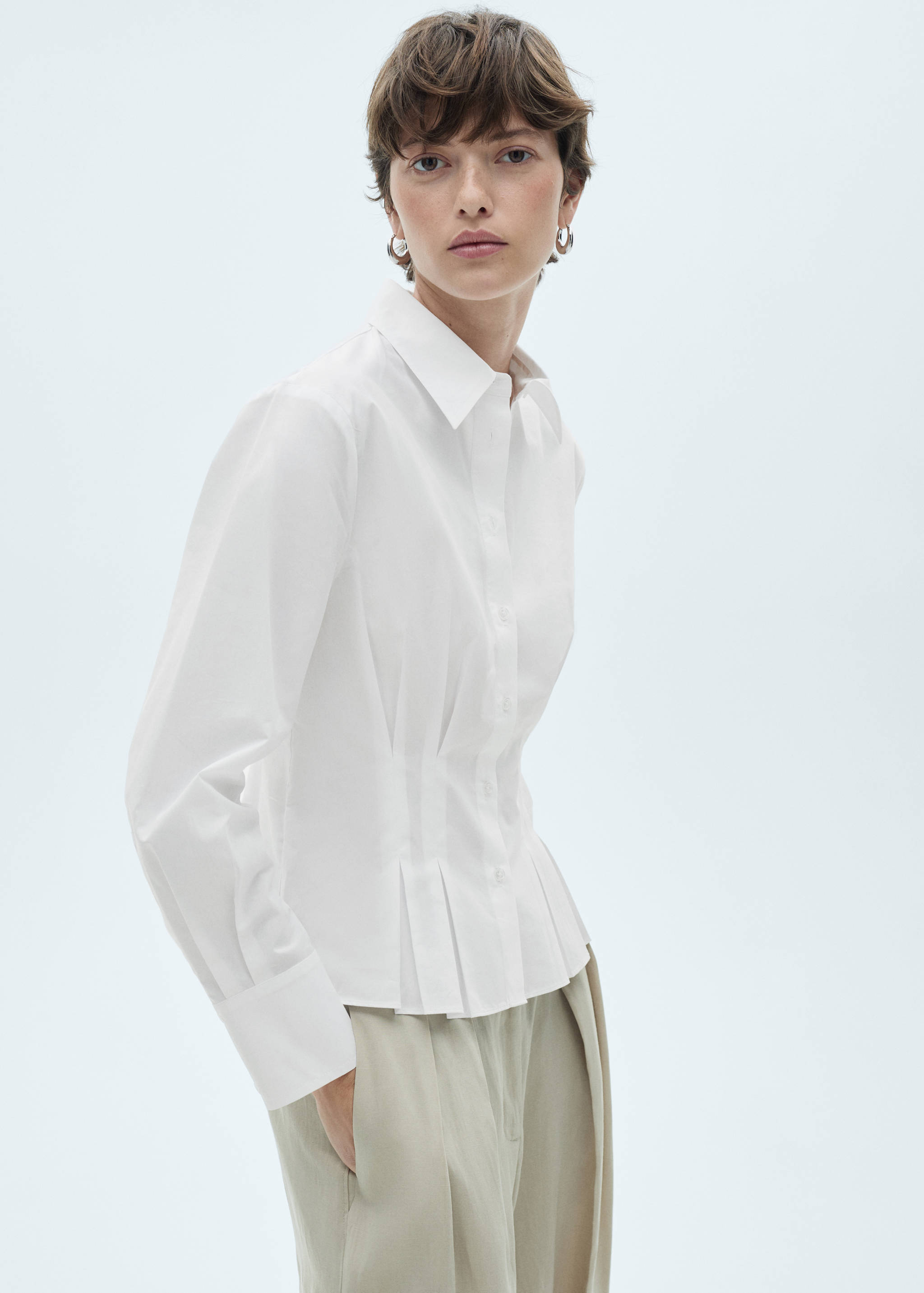 莱赛尔纤维棉质混纺衬衫 - null