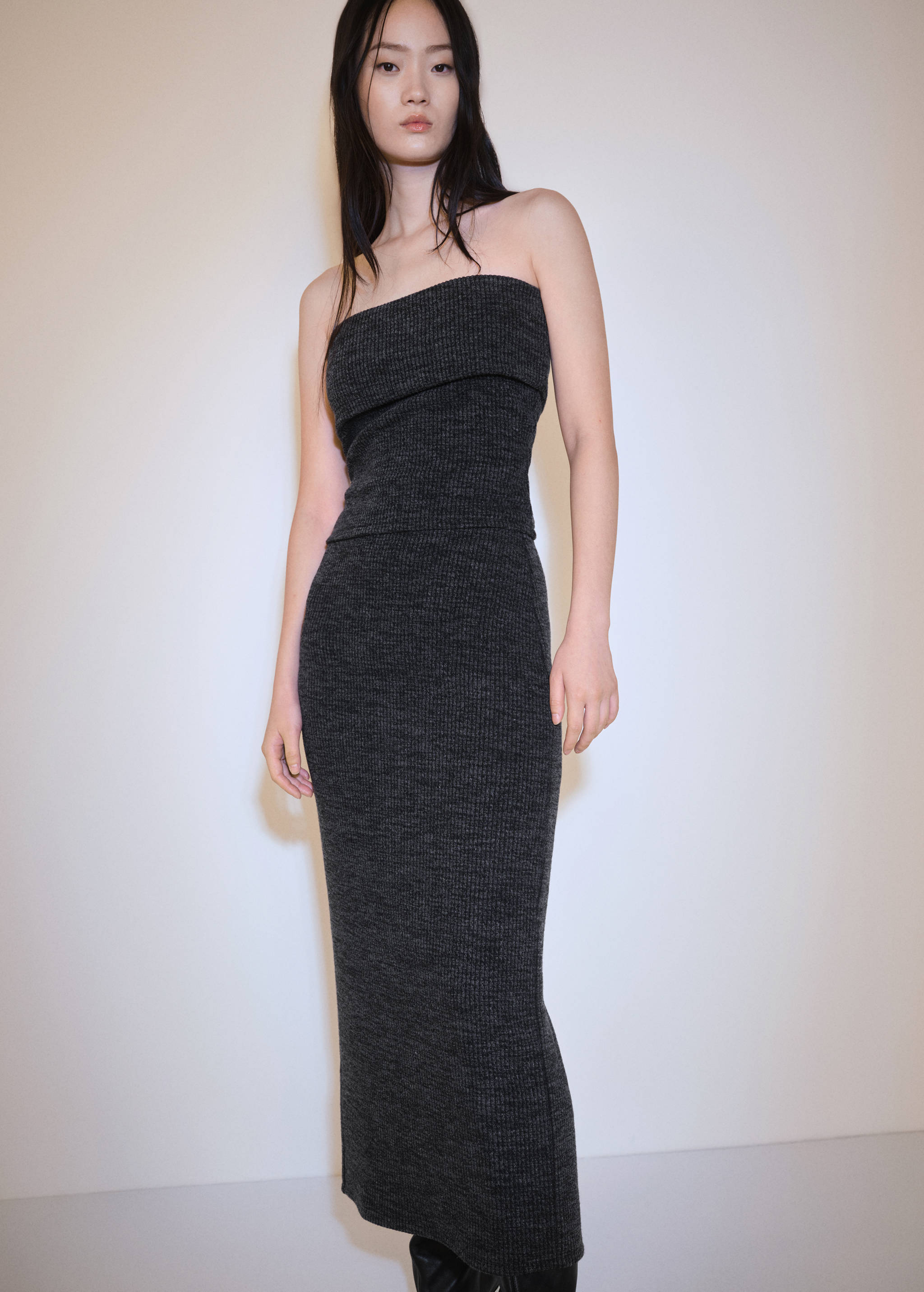 Top with turn-down neckline - Medium plane