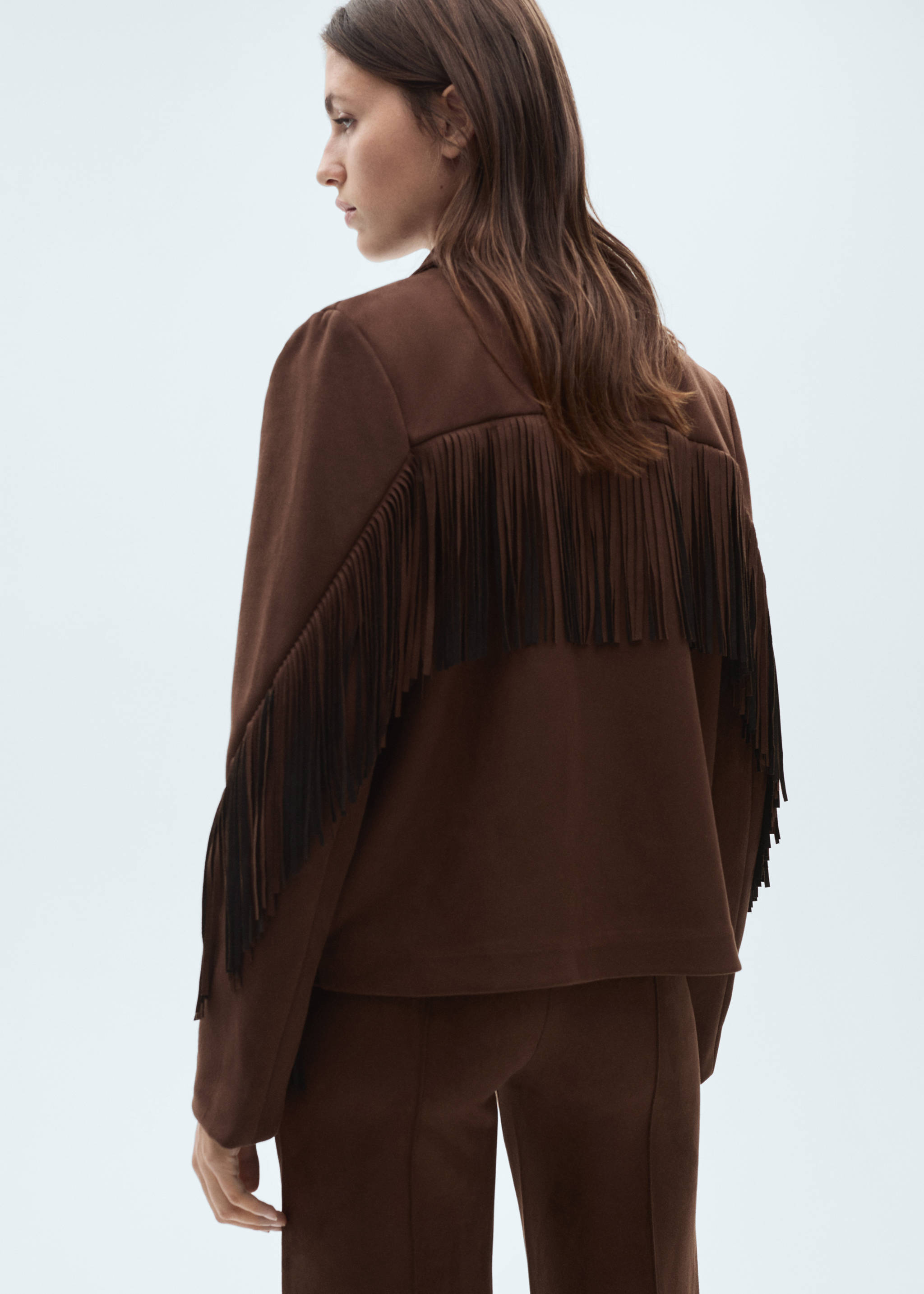 Suede-effect fringes jacket - Reverse of the article