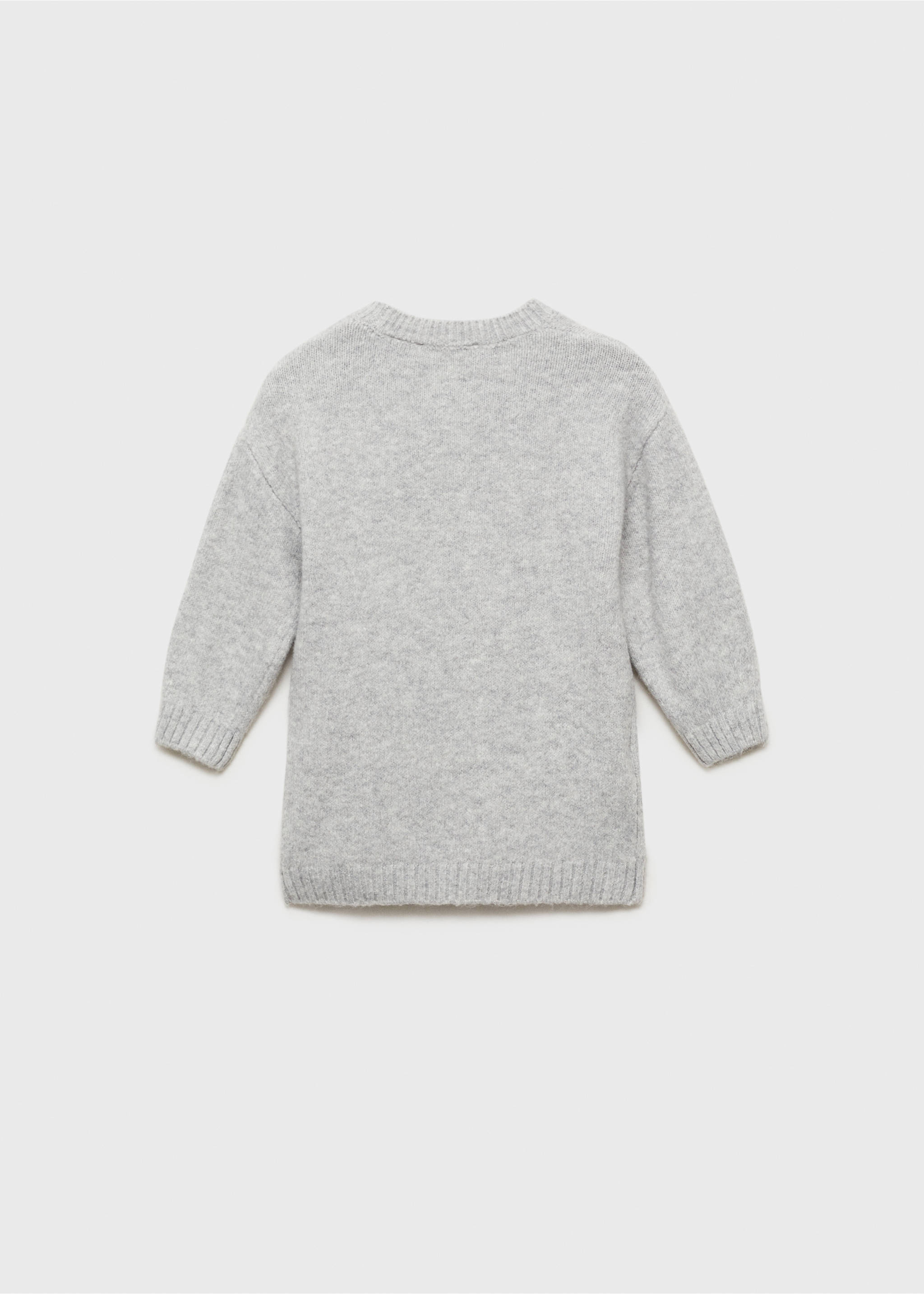 Puffed sleeves knit dress - Reverse of the article, Medium Heather Grey. Ref: 77077708-00.