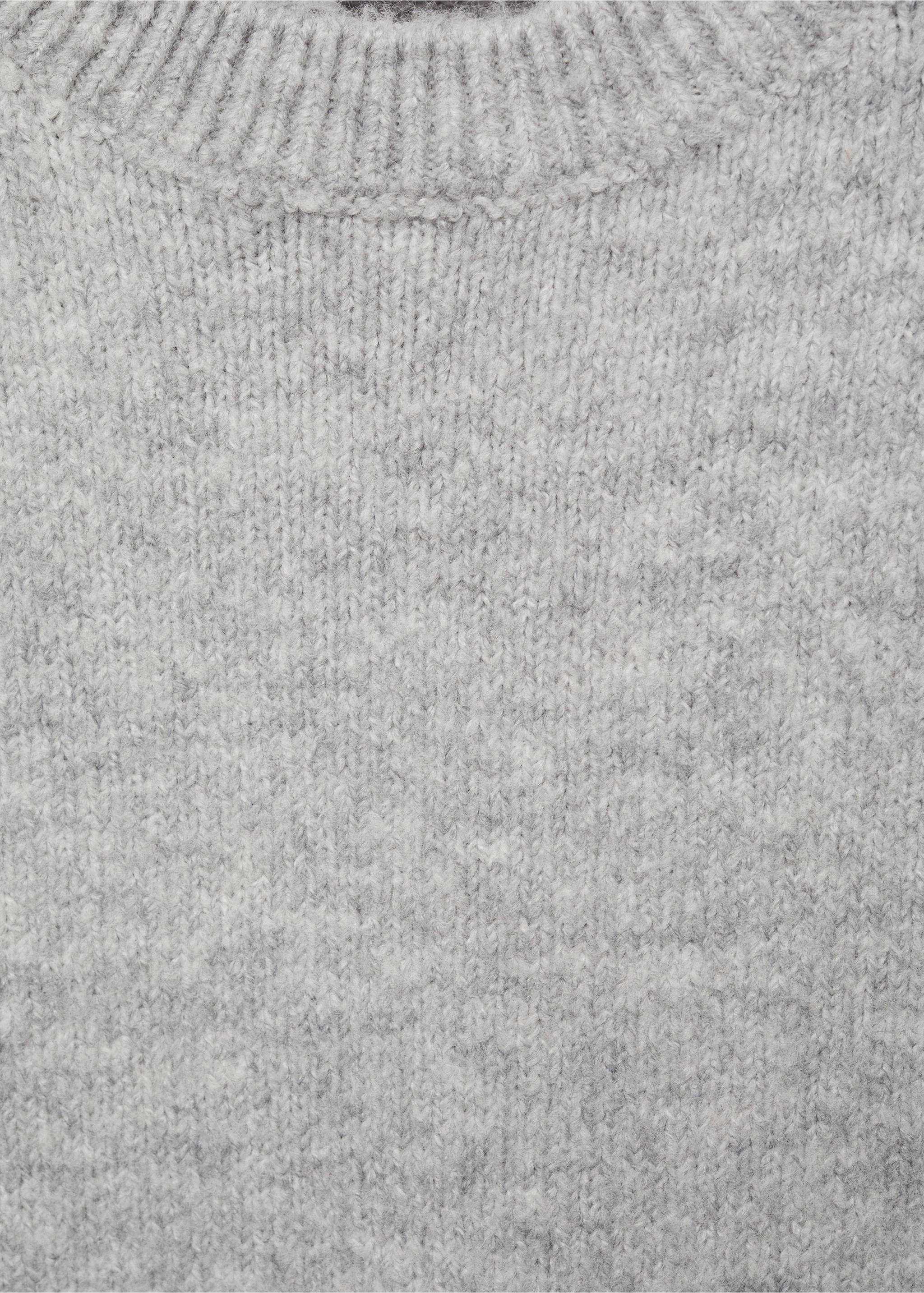 Puffed sleeves knit dress - Details of the article 8, Medium Heather Grey. Ref: 77077708-00.