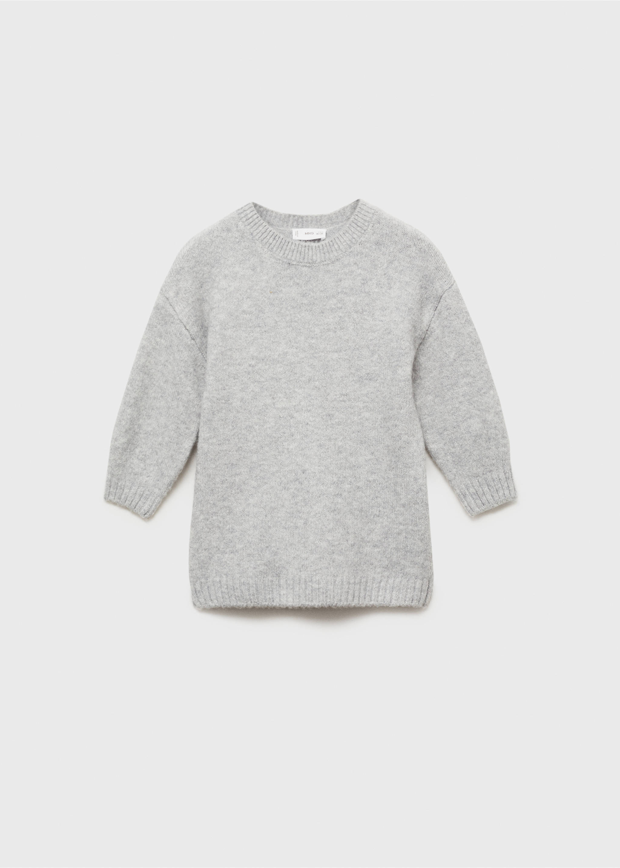 Puffed sleeves knit dress - Article without model, Medium Heather Grey. Ref: 77077708-00.