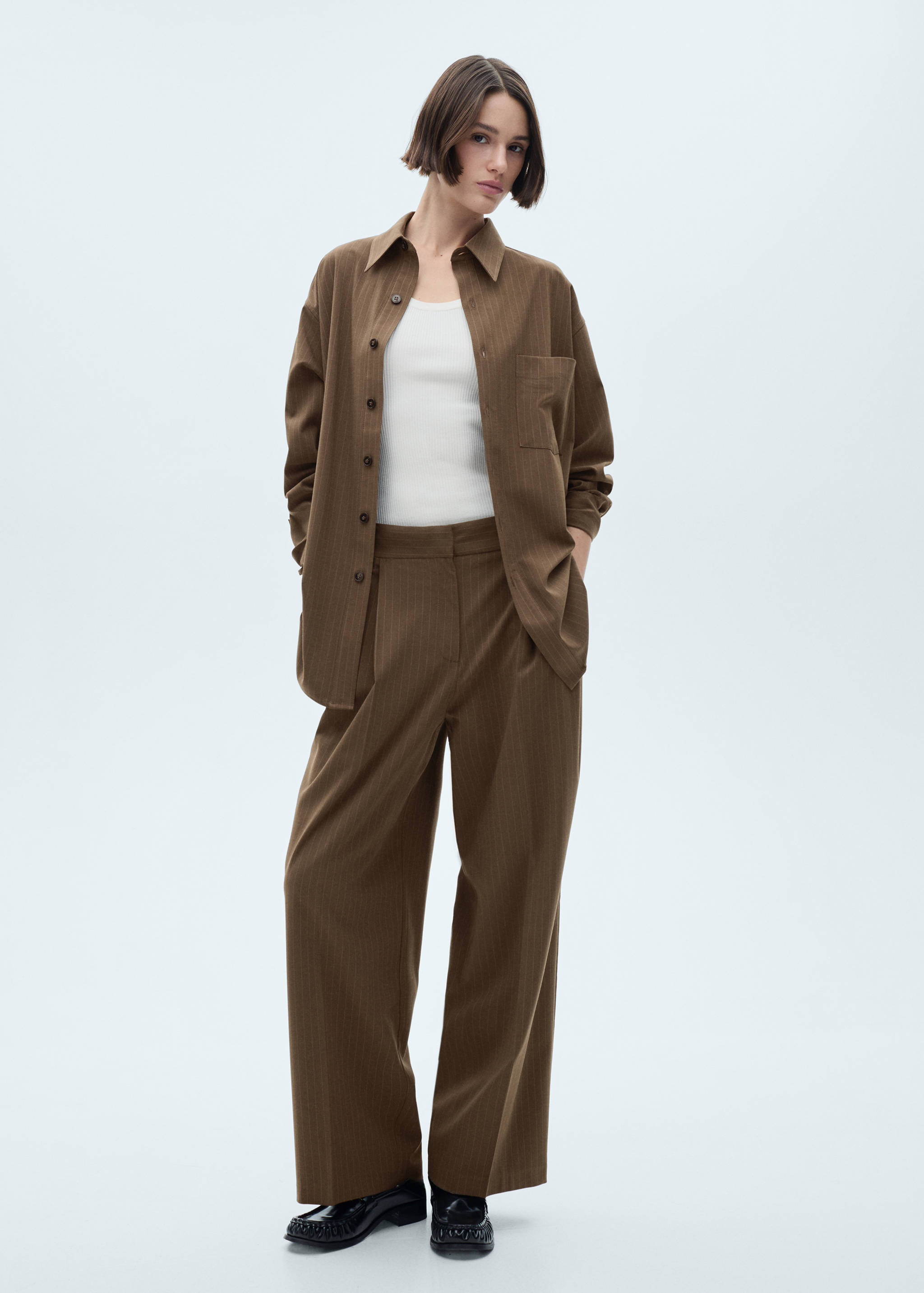 قميص بدون أكمام مقلم - رؤية عامة