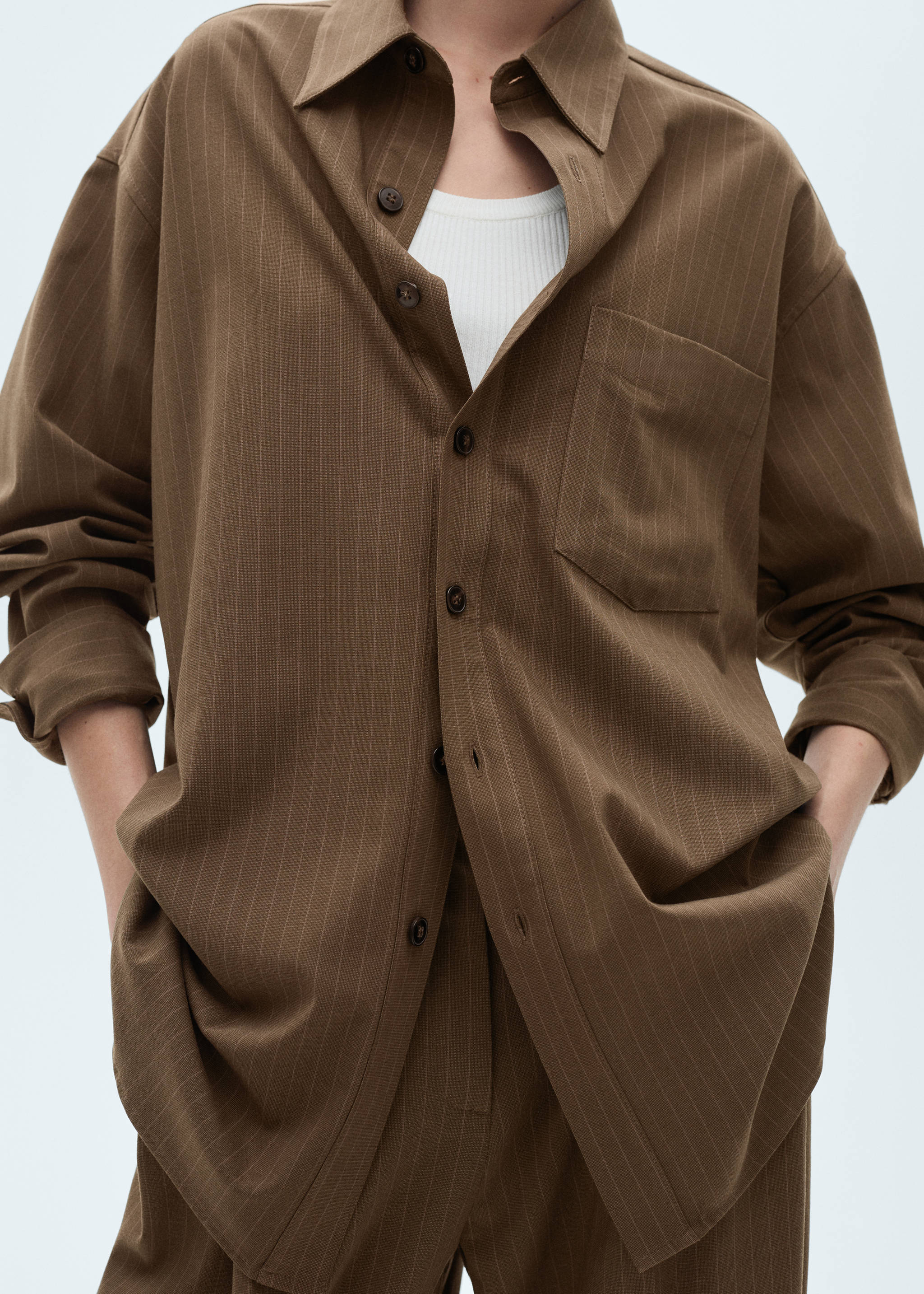 قميص بدون أكمام مقلم - رؤية وسط