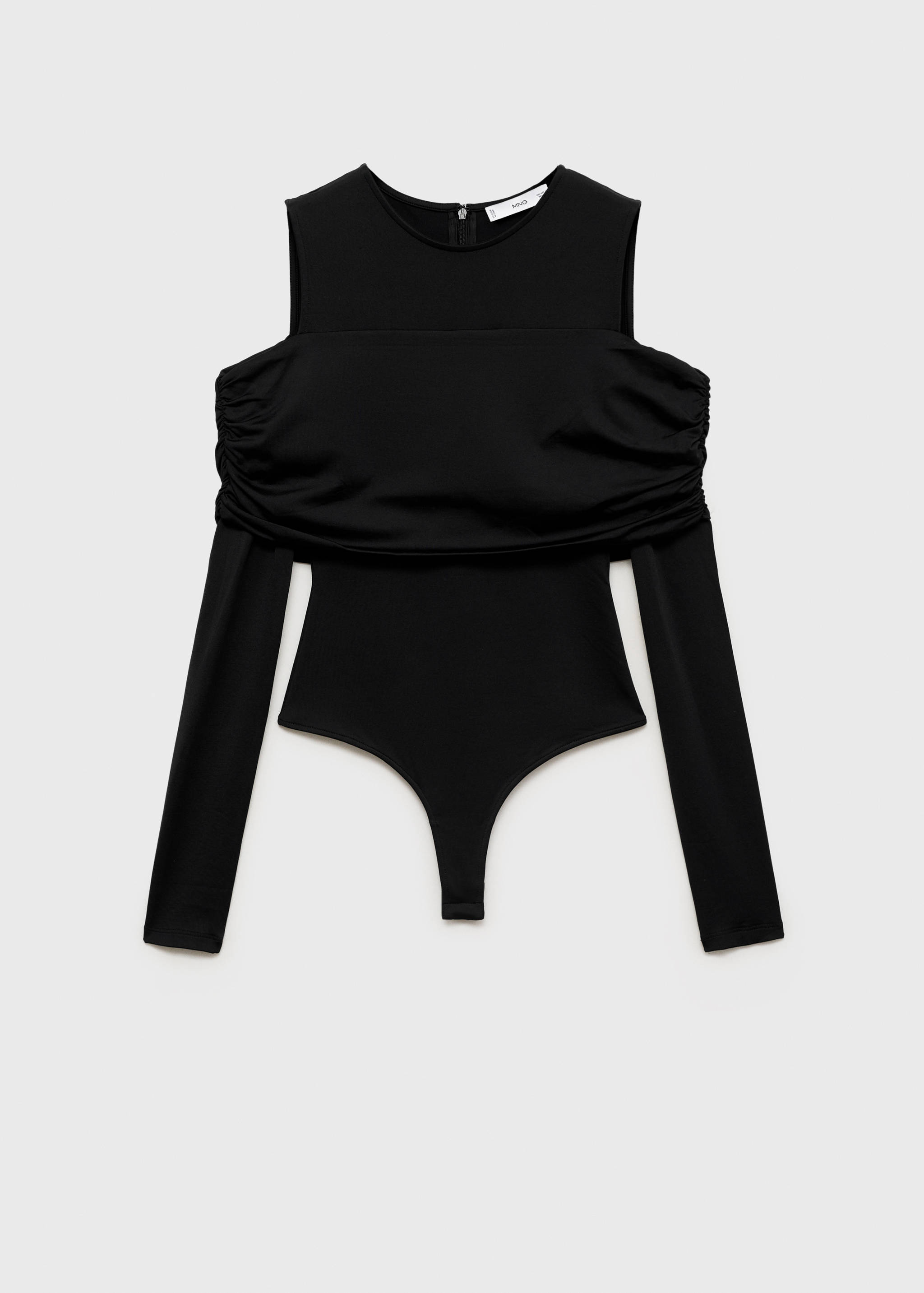 Комбинированное боди с открытыми плечами - Изделие без модели