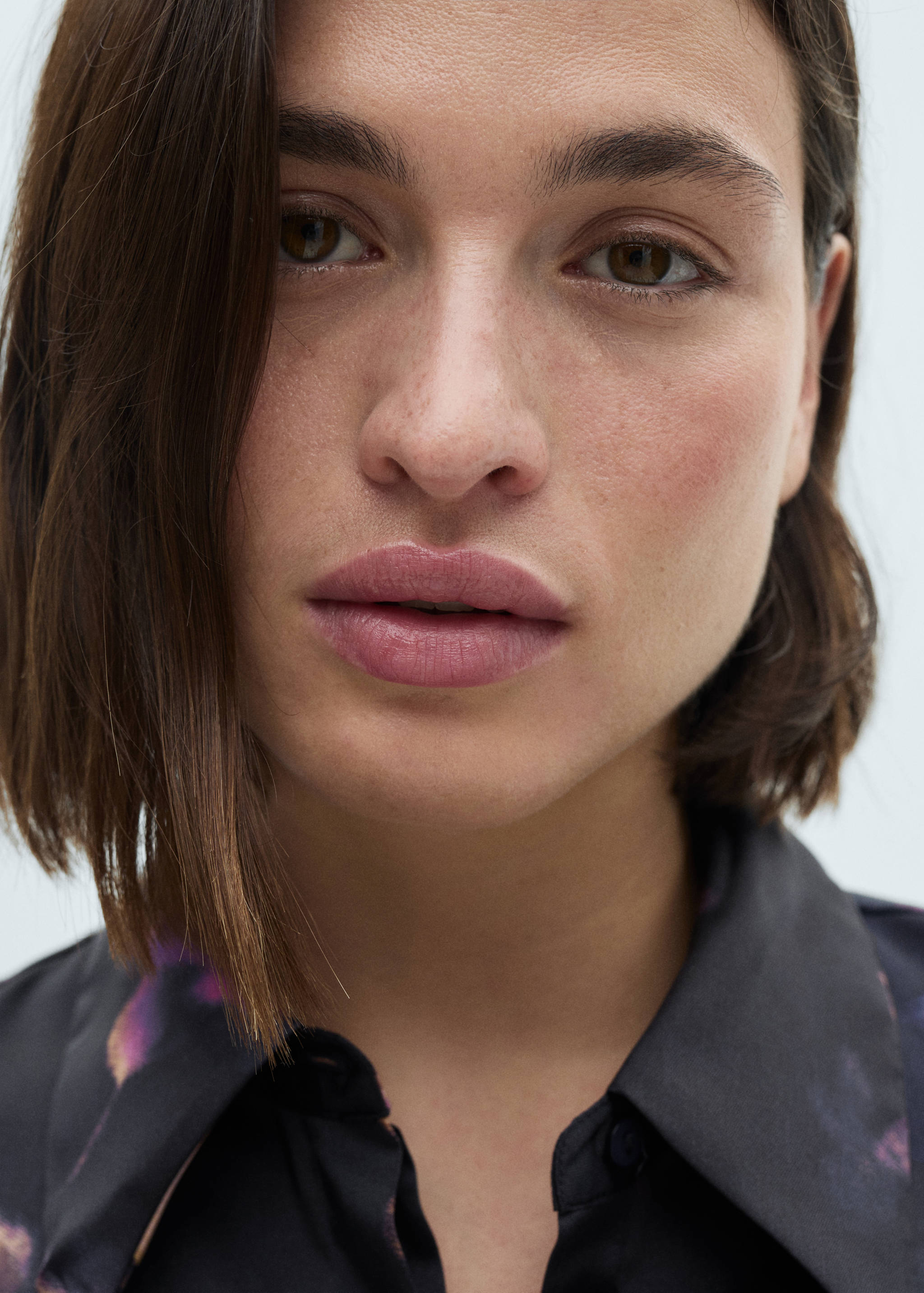 缎面印花衬衫 - null