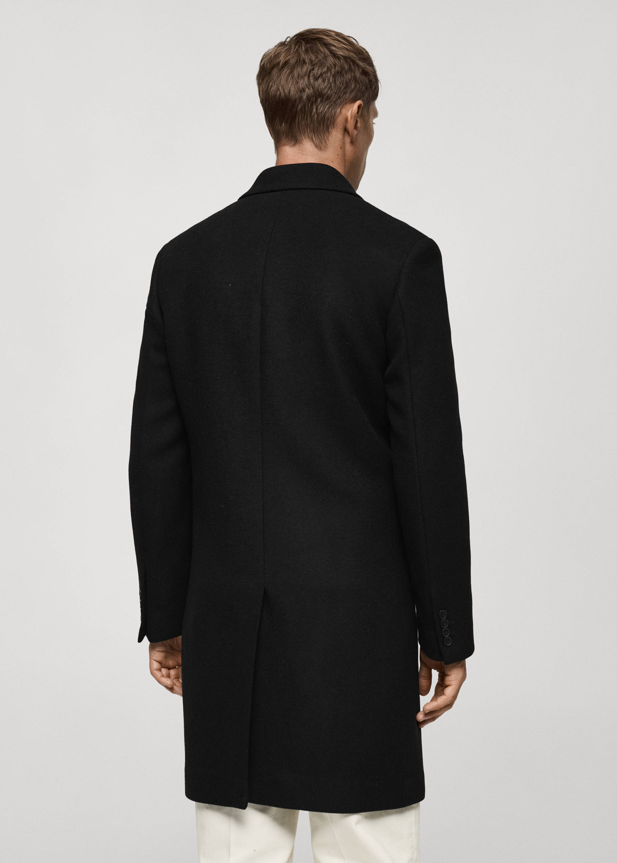 再生羊毛双排扣大衣 - null