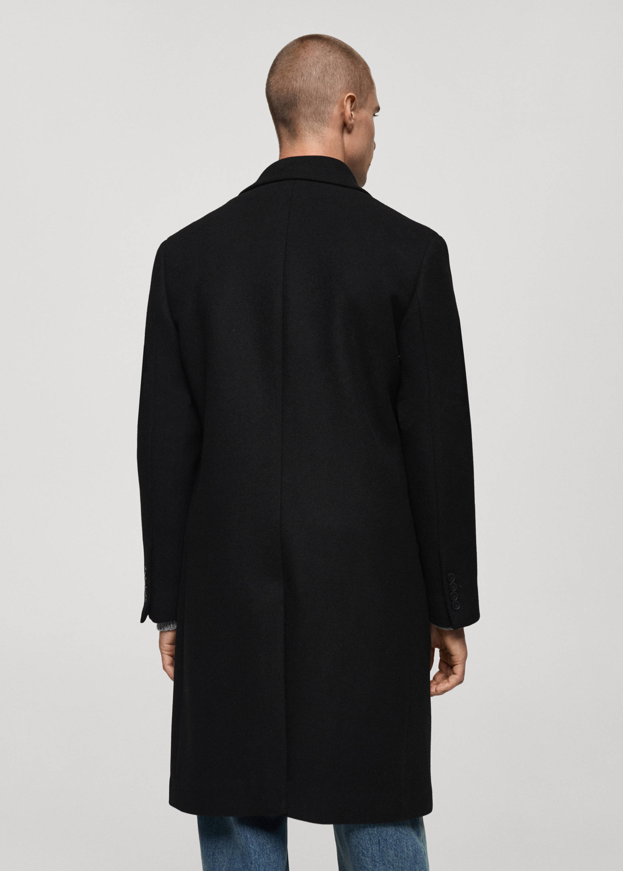 Recycled wool double-breasted coat - Reverse of the article