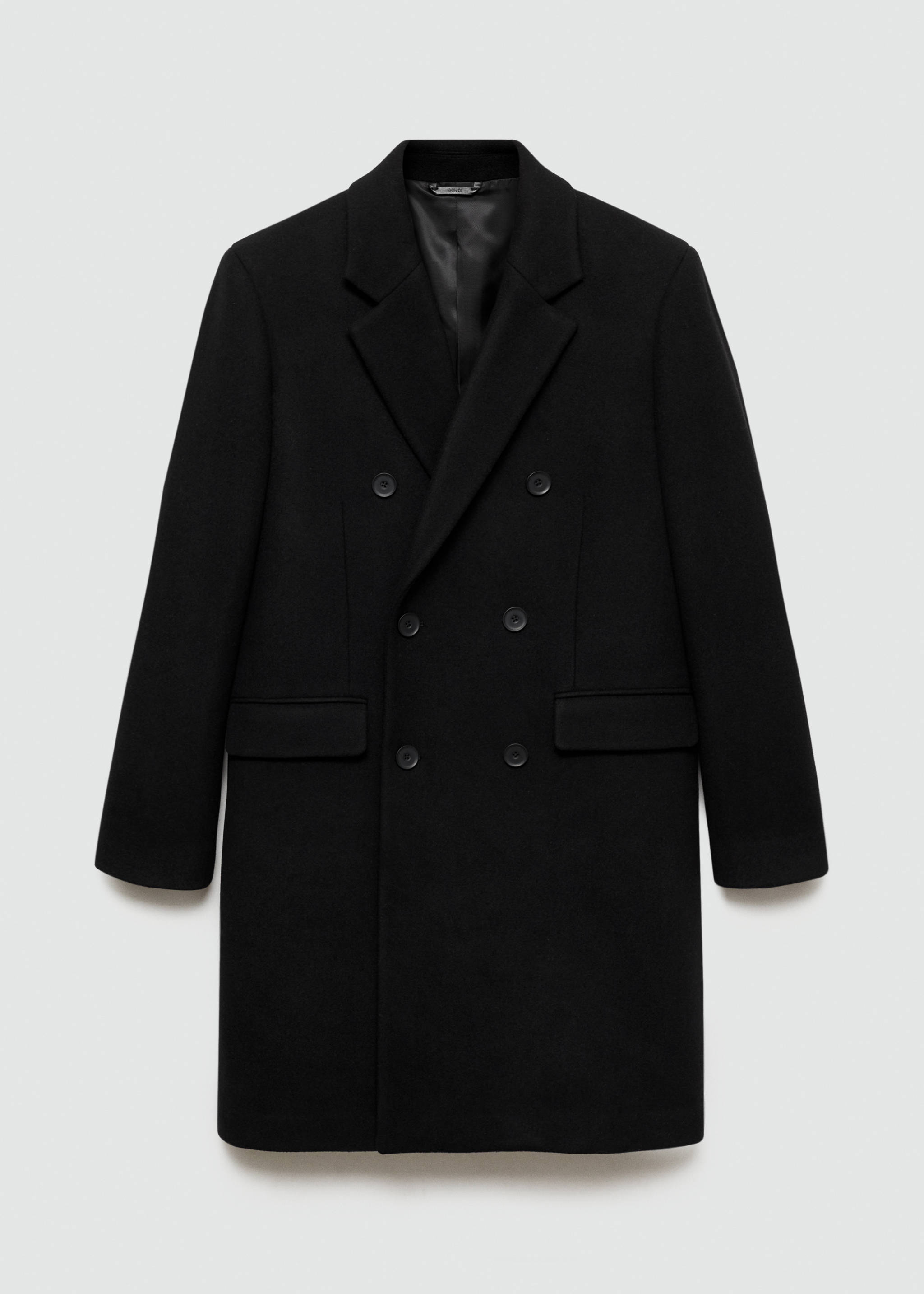 Recycled wool double-breasted coat - Article without model