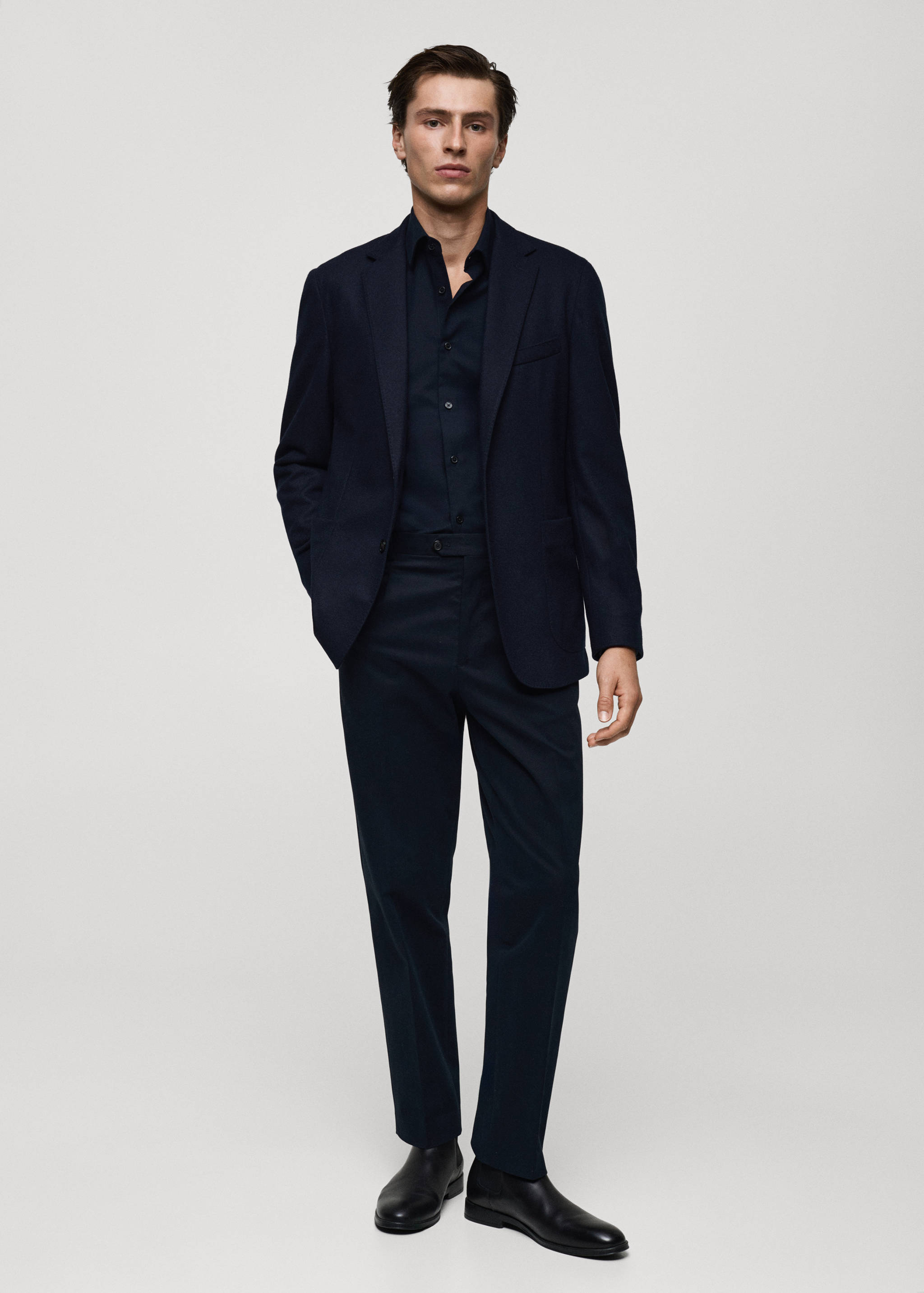 Cashmere and cotton suit shirt - General plane