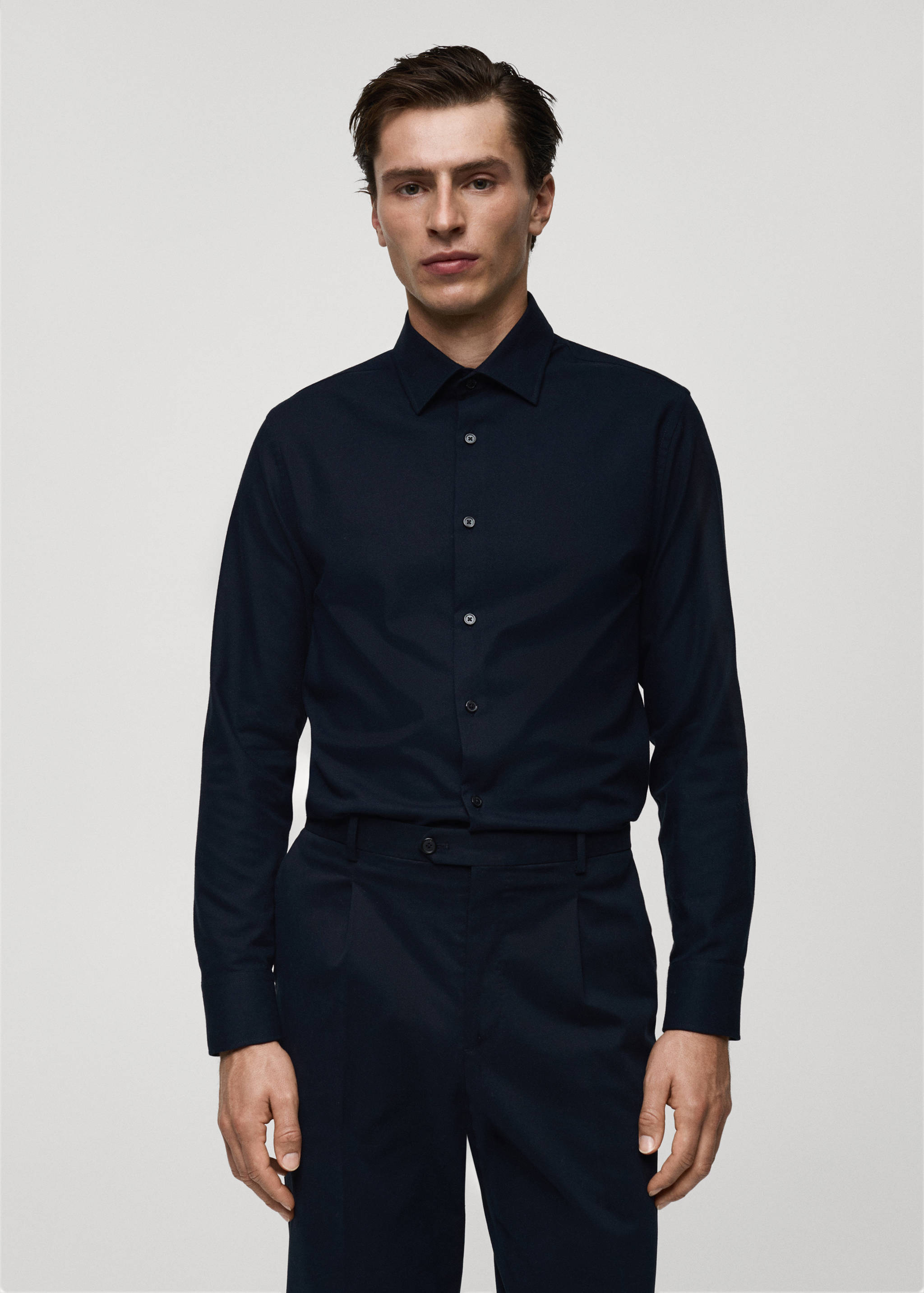 Cashmere and cotton suit shirt - Medium plane