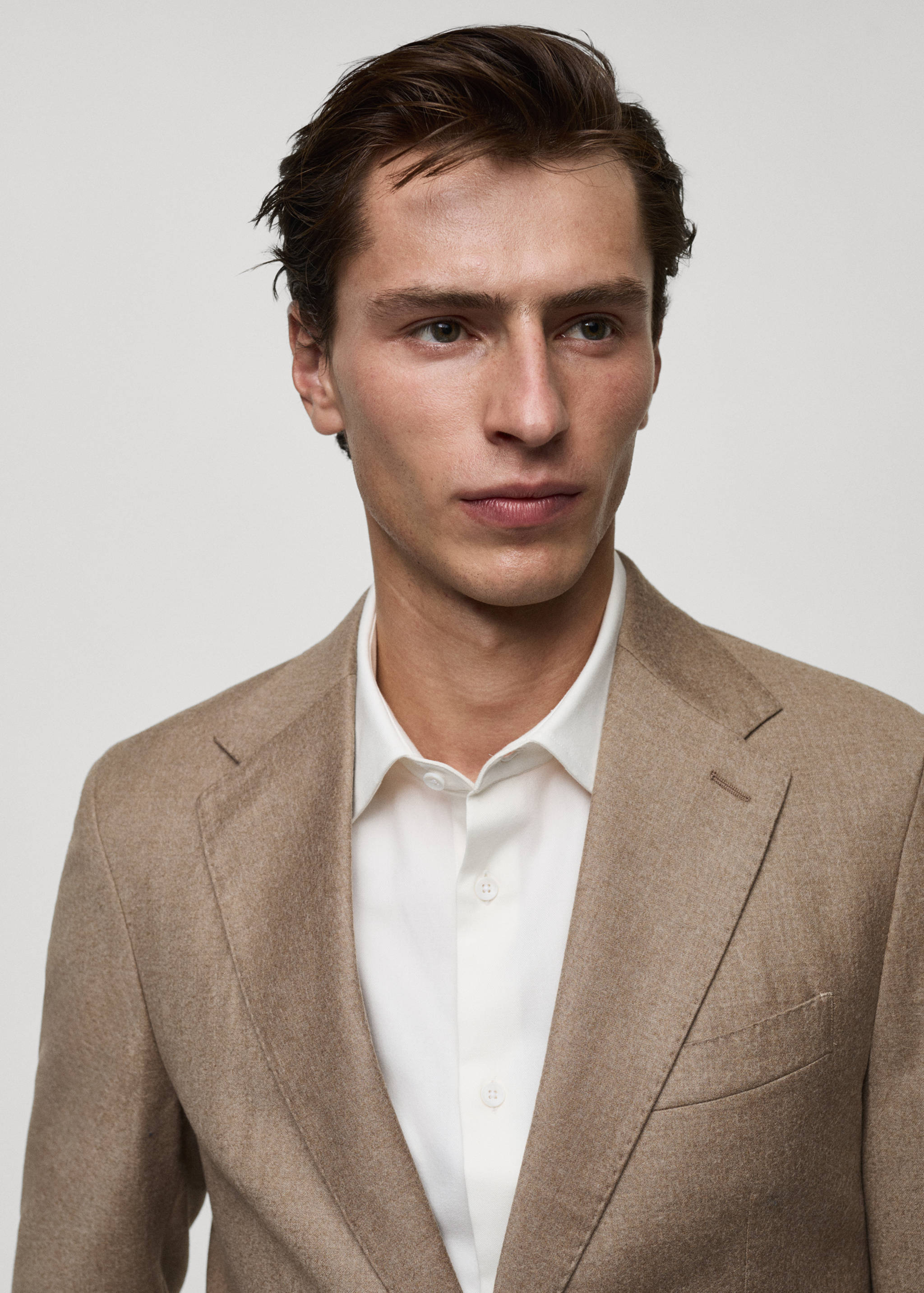 意大利100%纯羊毛法兰绒西装外套 - null