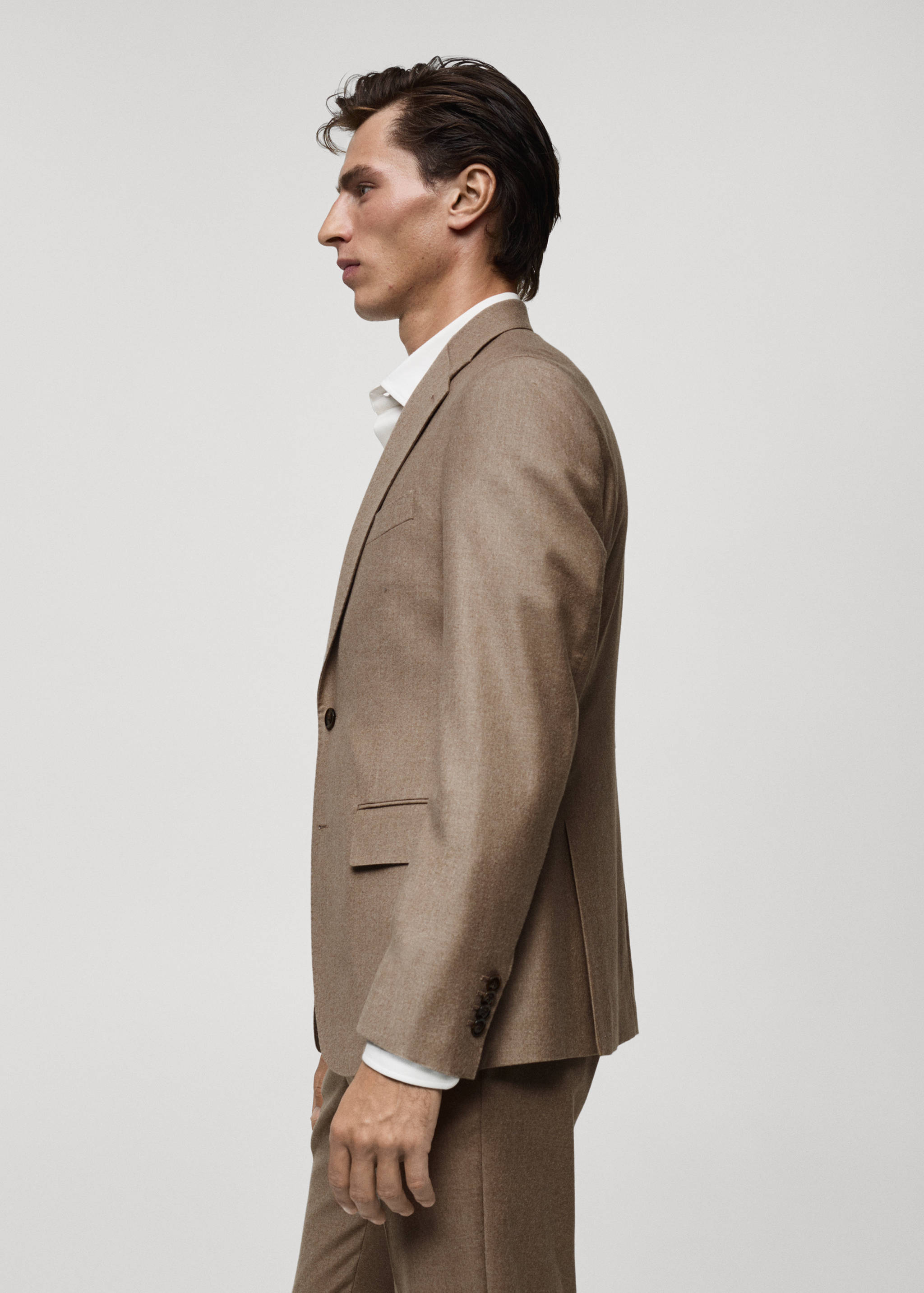 意大利100%纯羊毛法兰绒西装外套 - null