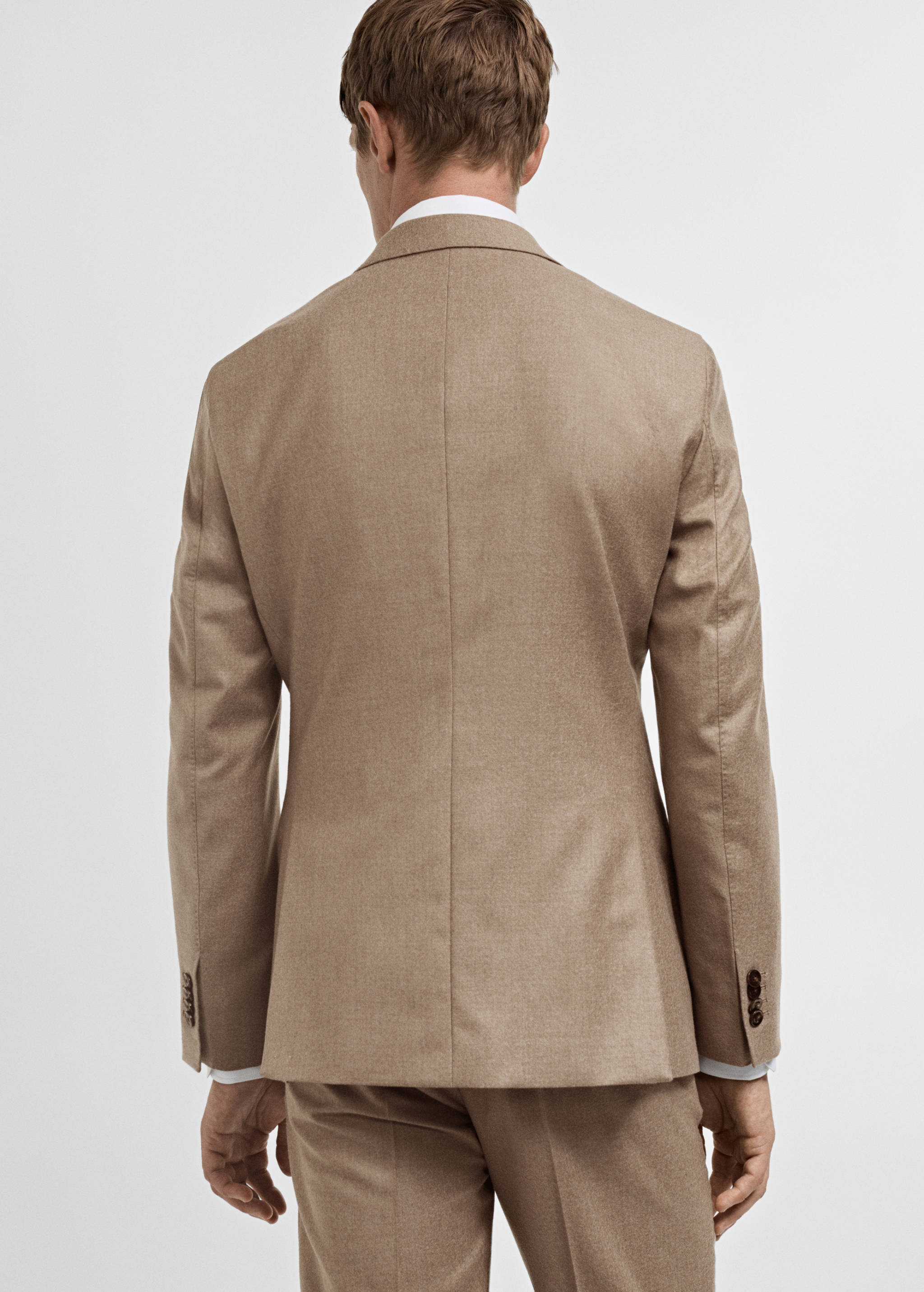 Italian 100% virgin wool flannel suit jacket - Reverse of the article