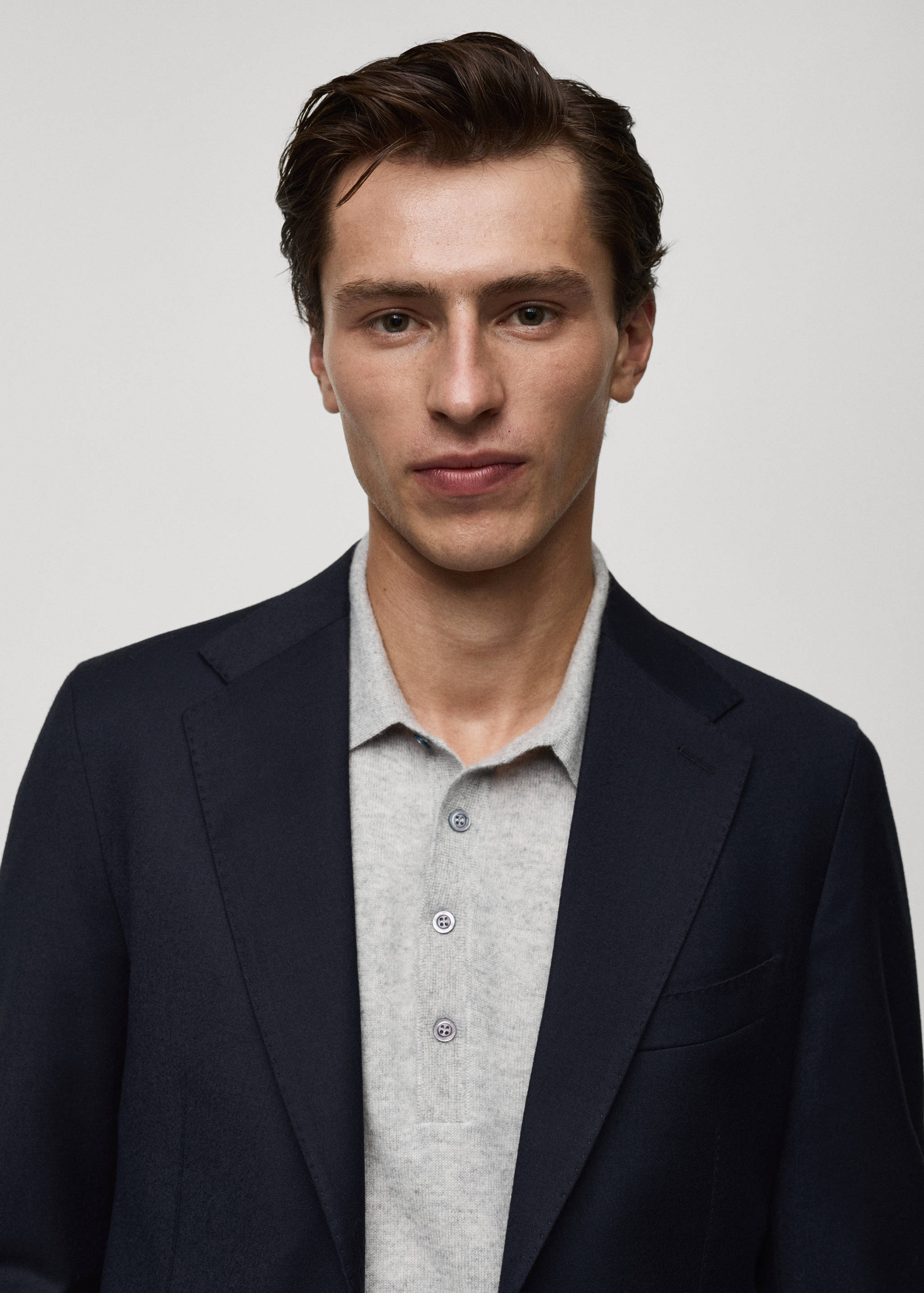 Italian 100% virgin wool flannel suit jacket - Details of the article 1