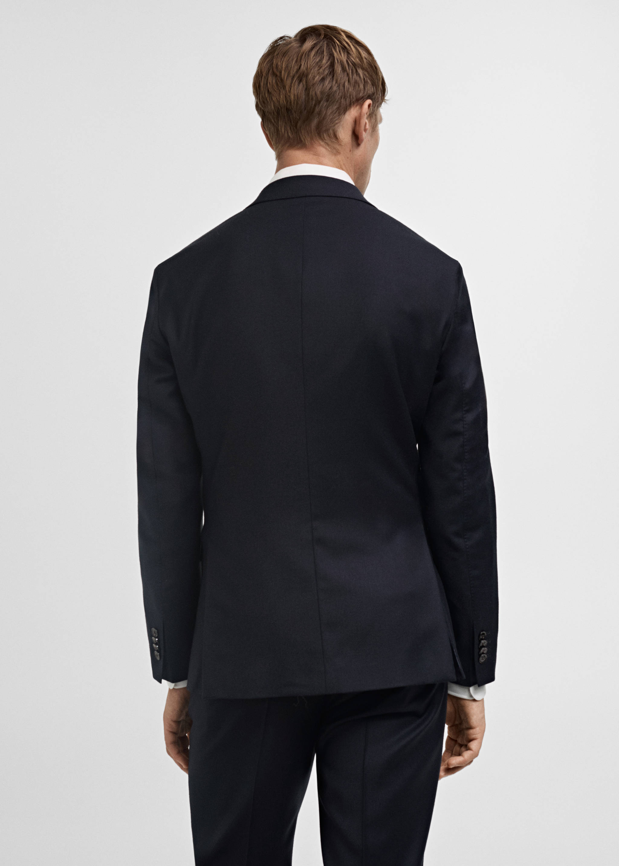 Italian 100% virgin wool flannel suit jacket - Reverse of the article