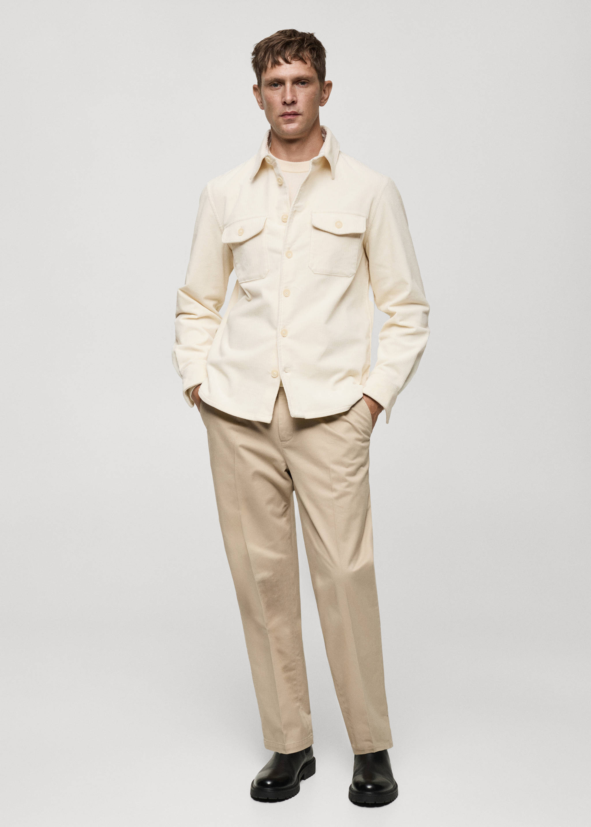 Corduroy overshirt with pockets - General plane
