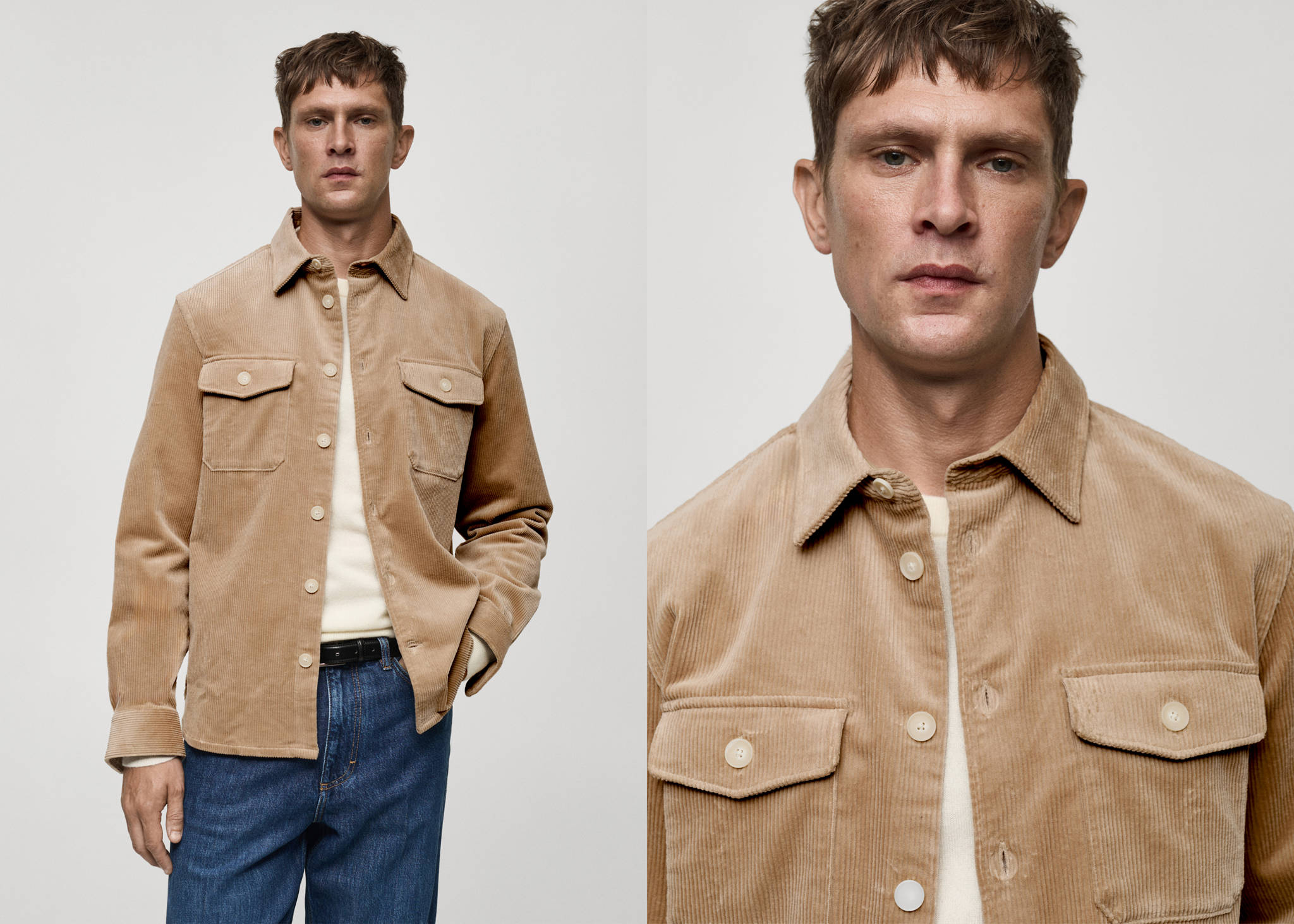 Corduroy overshirt with pockets - Panoramic plane