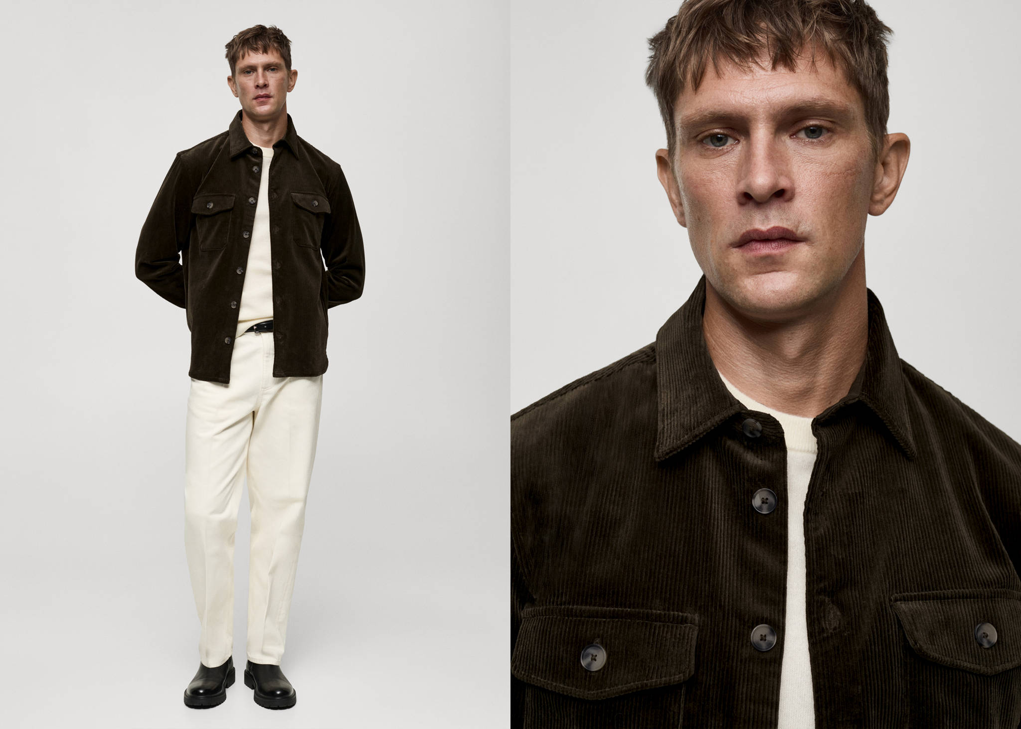 Corduroy overshirt with pockets - Panoramic plane