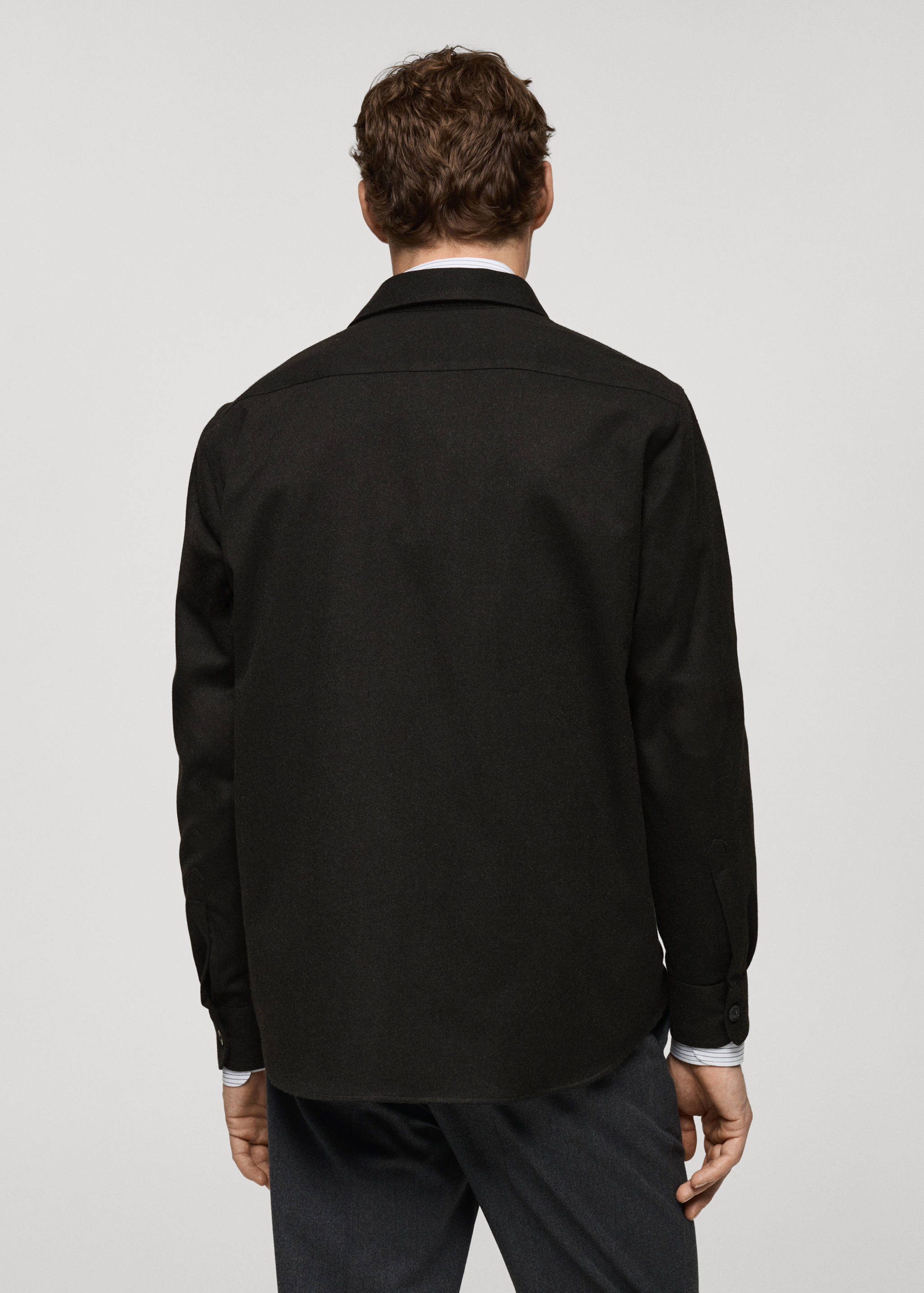 Regular-fit flannel overshirt with pockets - Reverse of the article