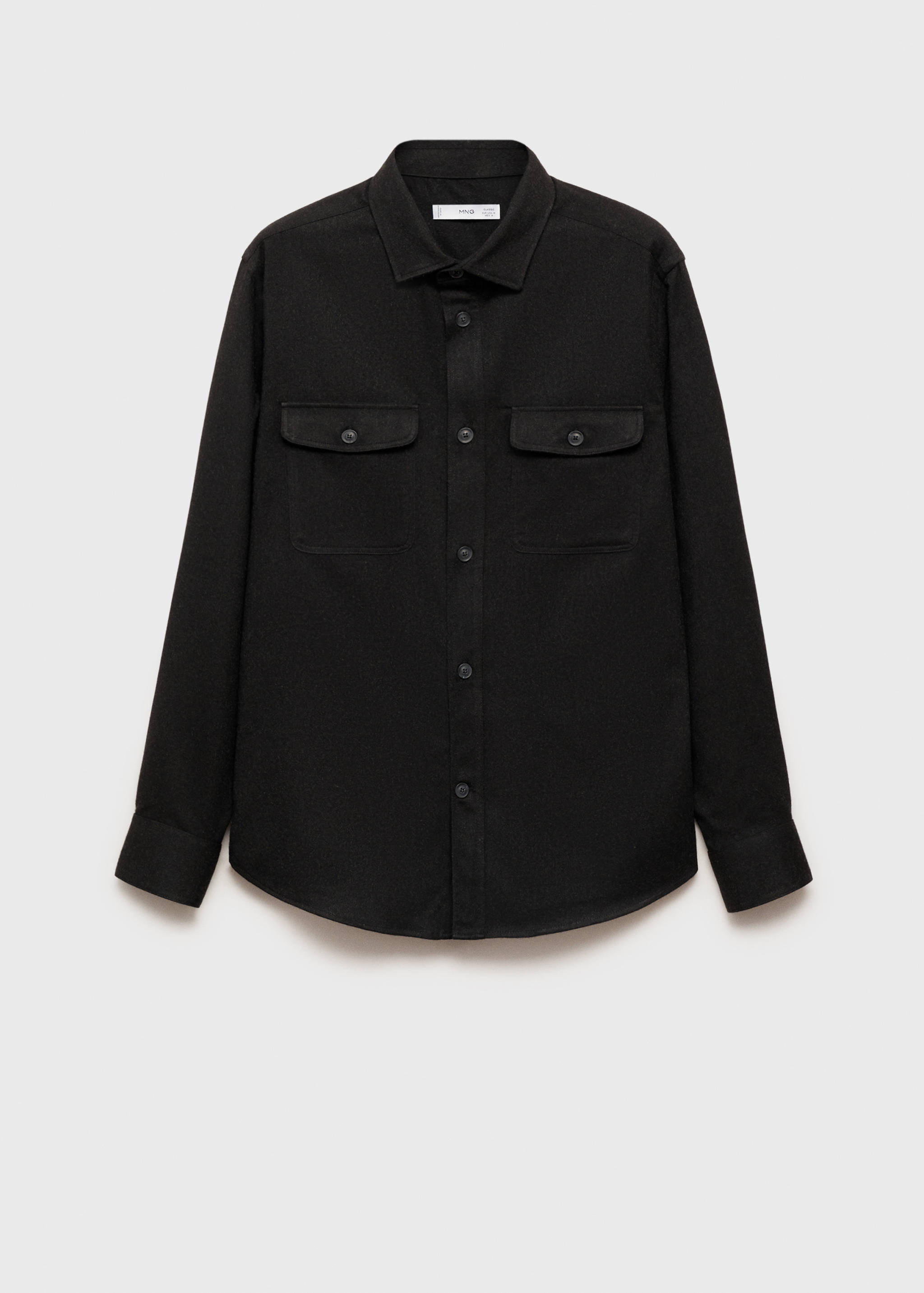 Regular-fit flannel overshirt with pockets - Article without model