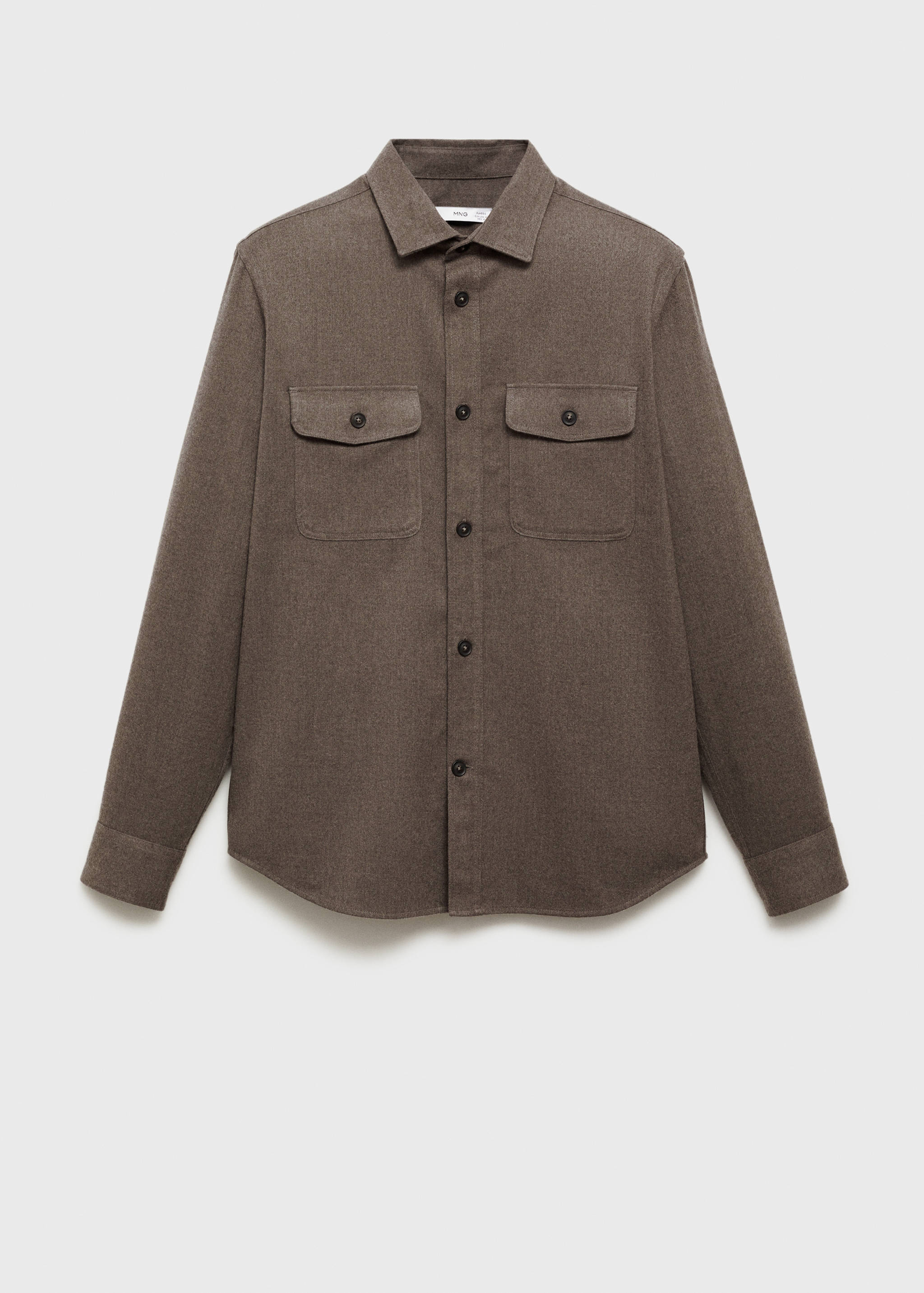 Regular-fit flannel overshirt with pockets - Article without model