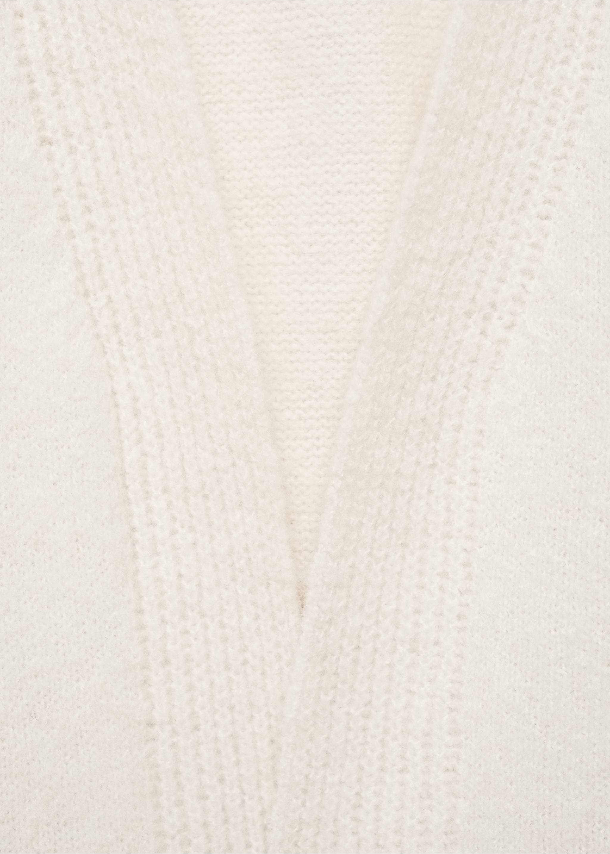 Cardigan maille col V - Détail de l'article 8, Écru. Ref: 77077931-00.