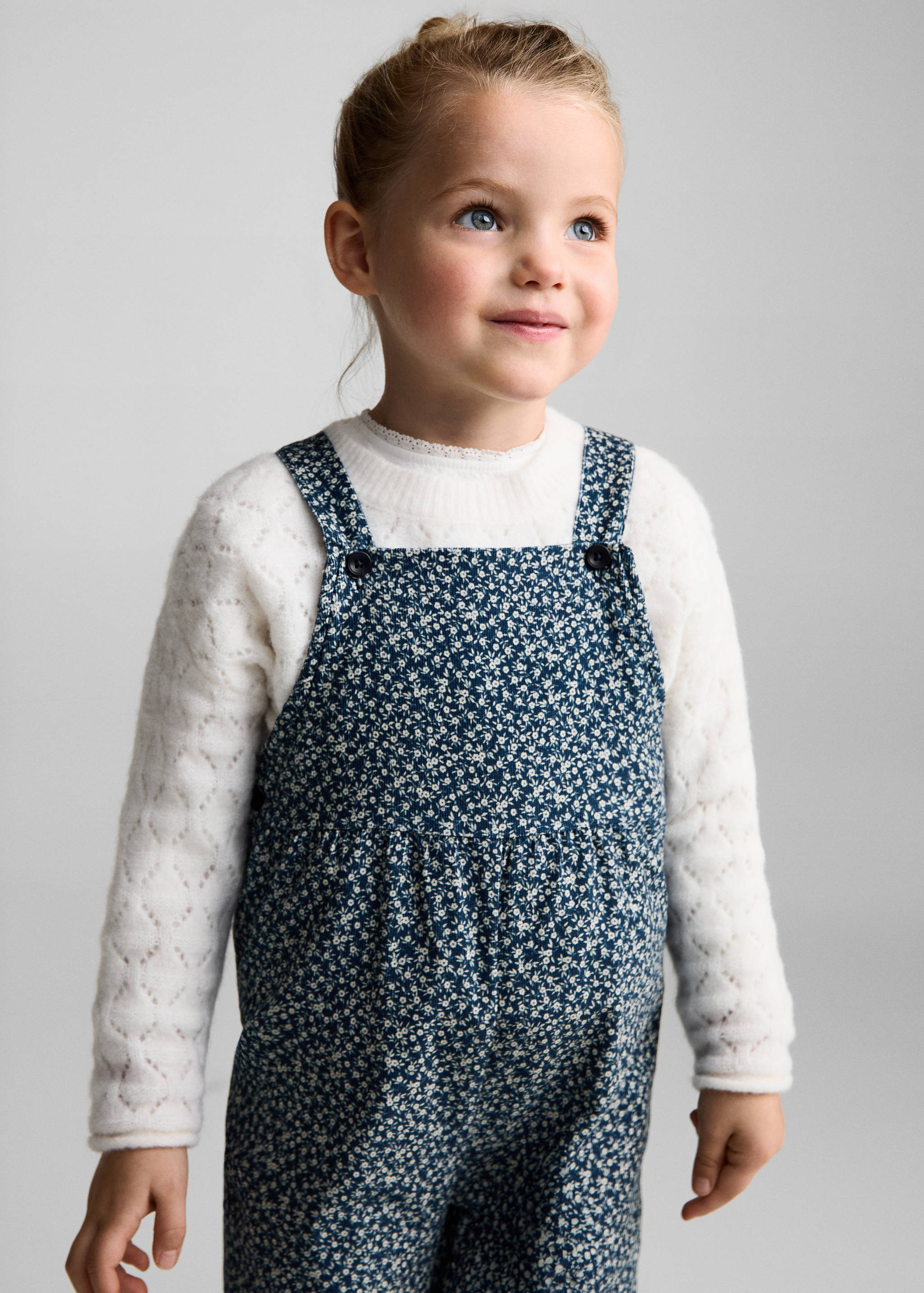 سروال داخلي من قماش مخملي بطبعات زهور - رؤية وسط