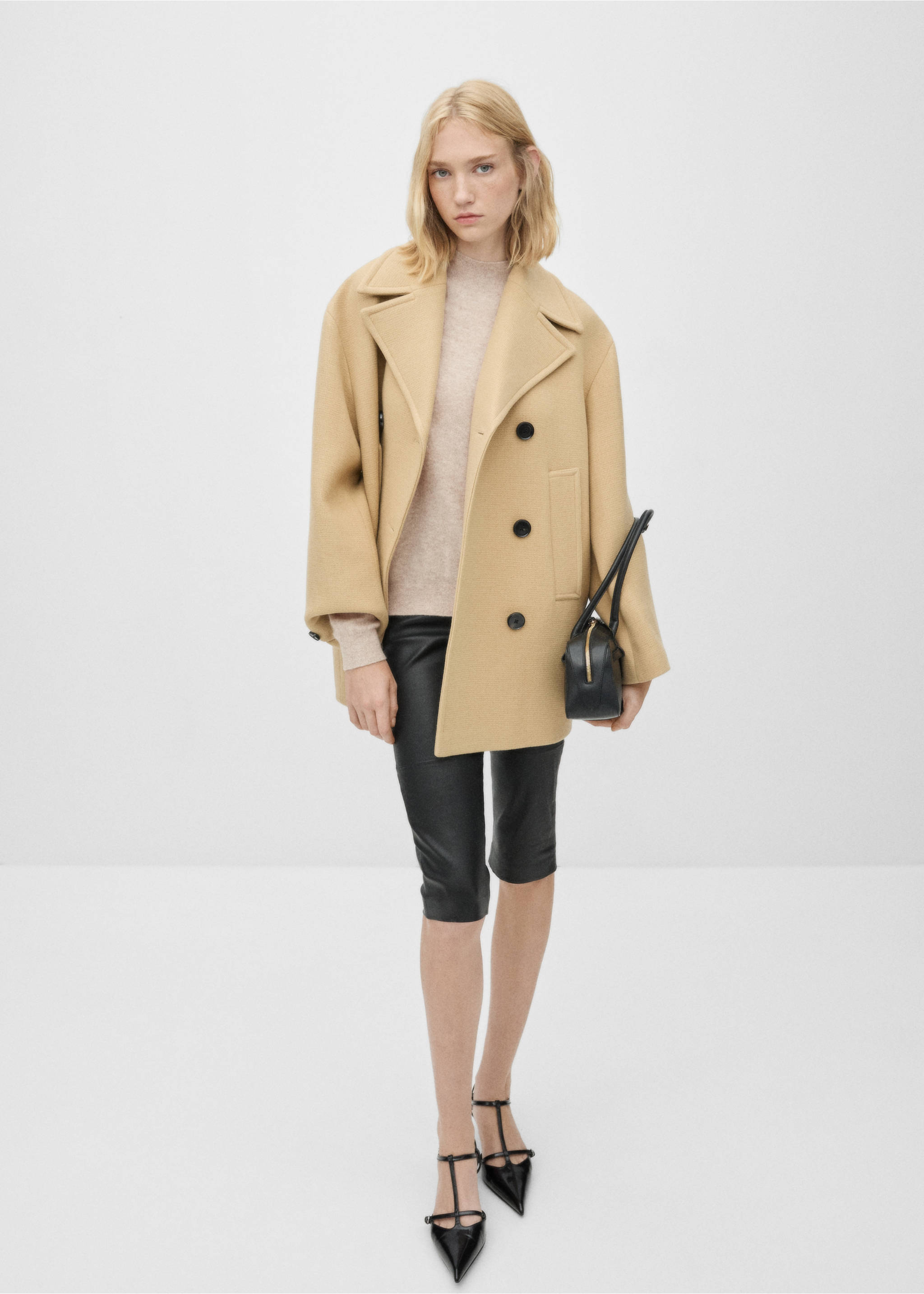 Pull-over 100 % cachemire col montant - Plan général, Gris clair/pastel. Ref: 77078263-00.