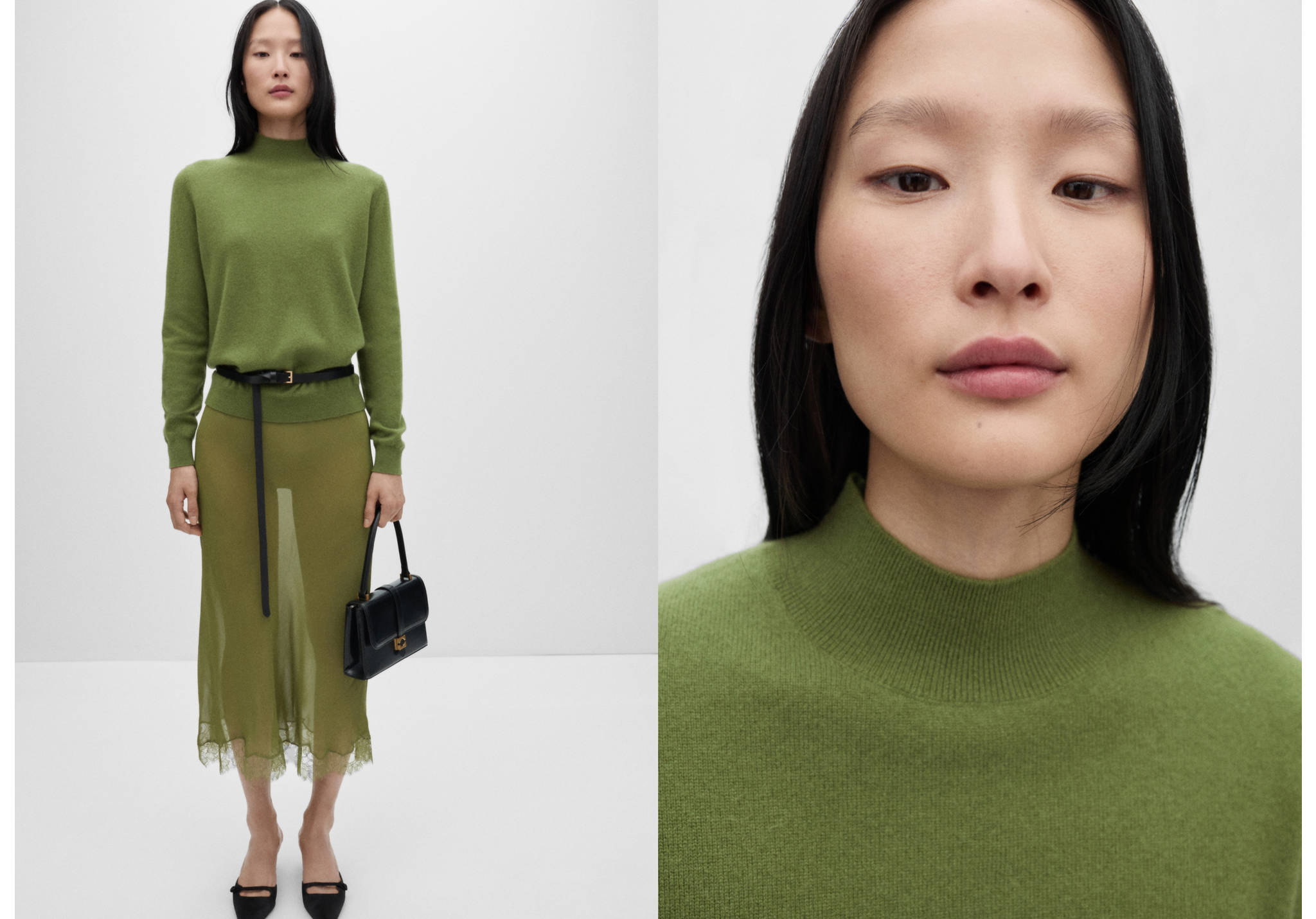 Pull-over 100 % cachemire col montant - Plan panoramique