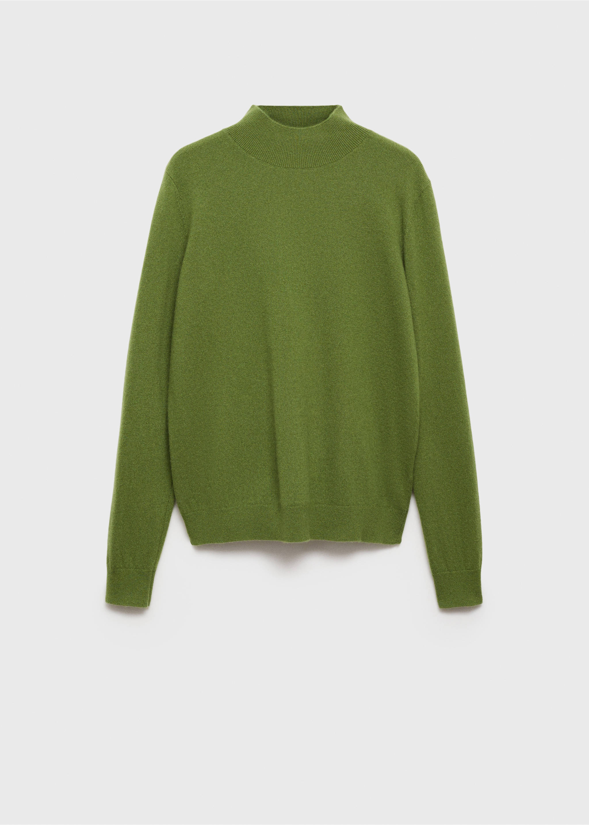 100% cashmere sweater with perkins neck - Article without model, Green. Ref: 77078263-00.