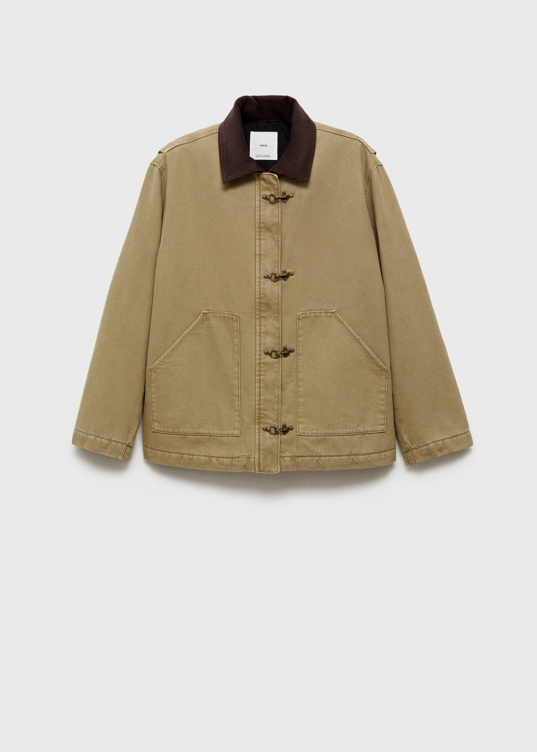 Parka with contrasting collar and pockets - Article without model