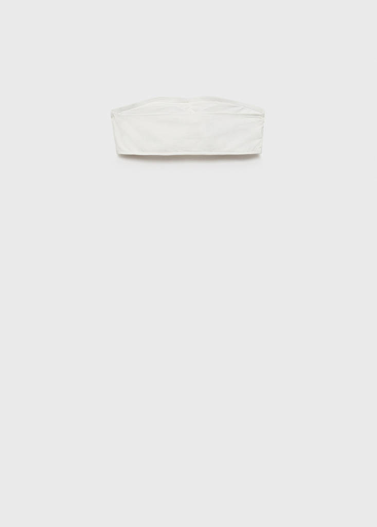 Ruched bandeau top — White