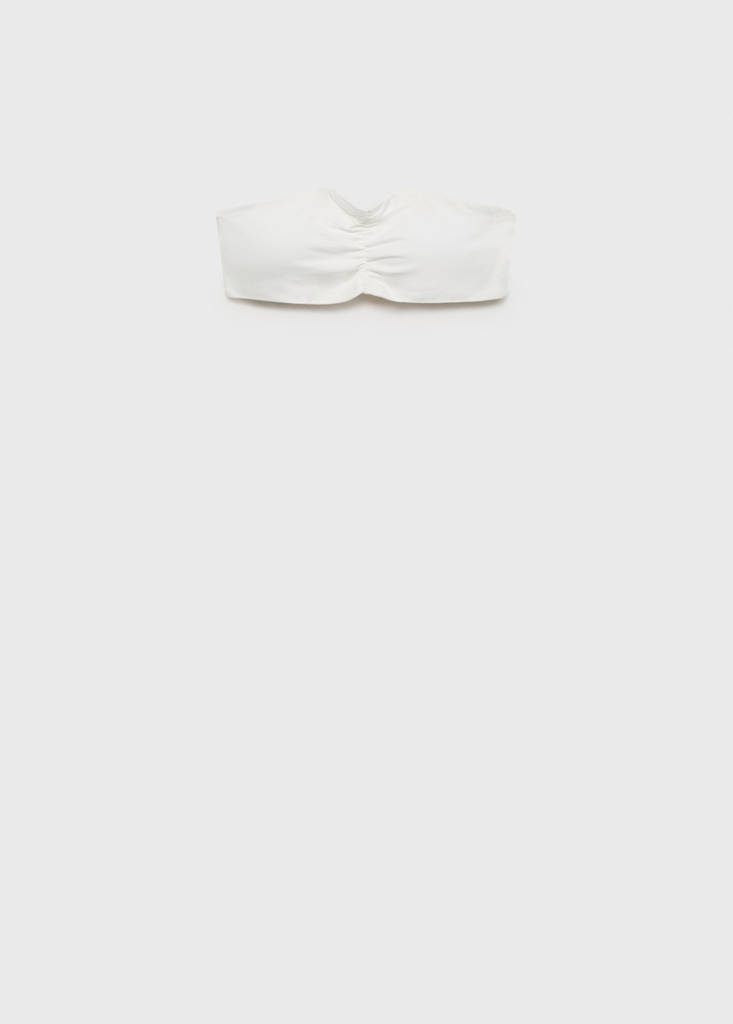 Ruched bandeau top — White
