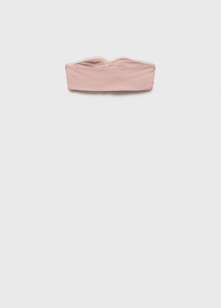 Ruched bandeau top — Nude