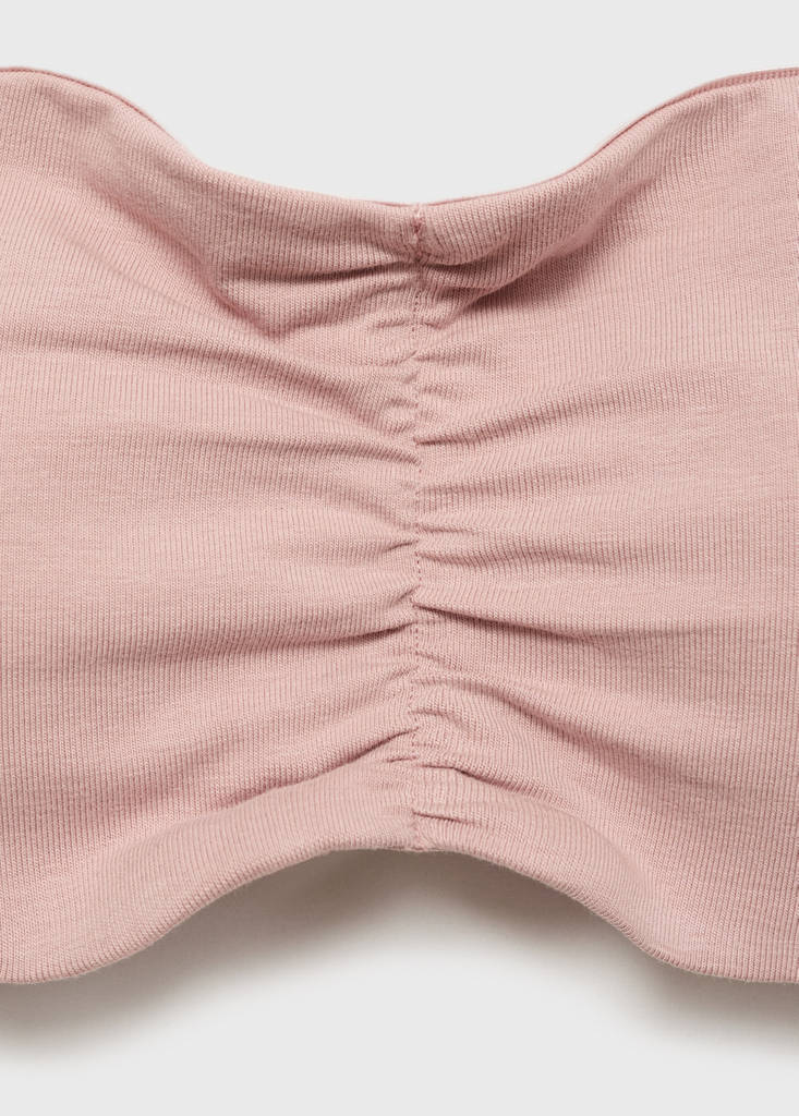 Ruched bandeau top — Nude
