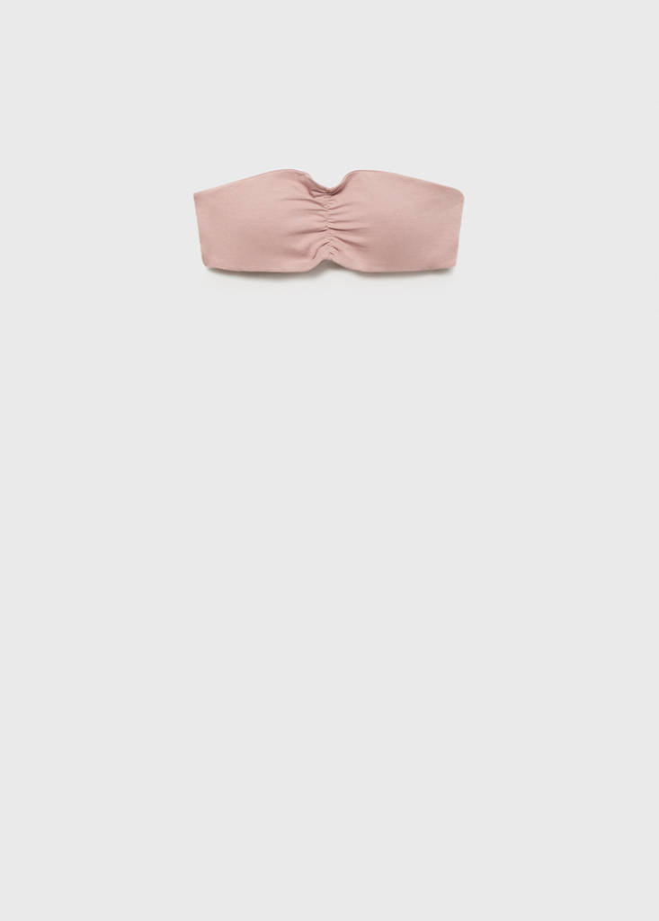 Ruched bandeau top — Nude