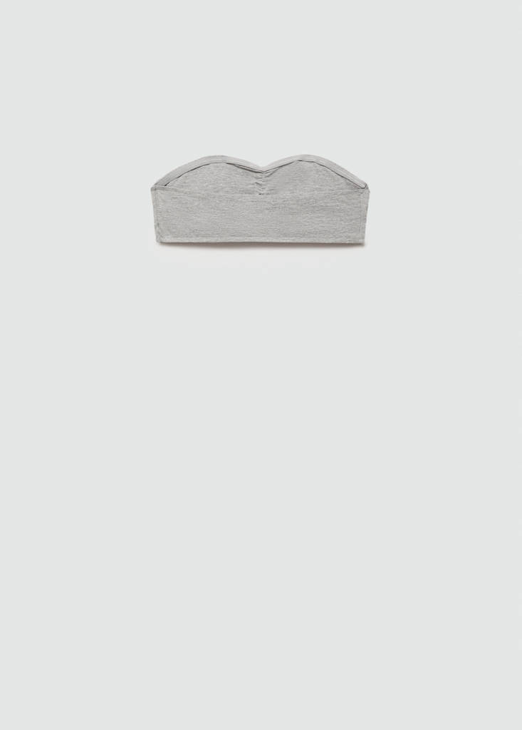 Ruched bandeau top — Medium Heather Grey
