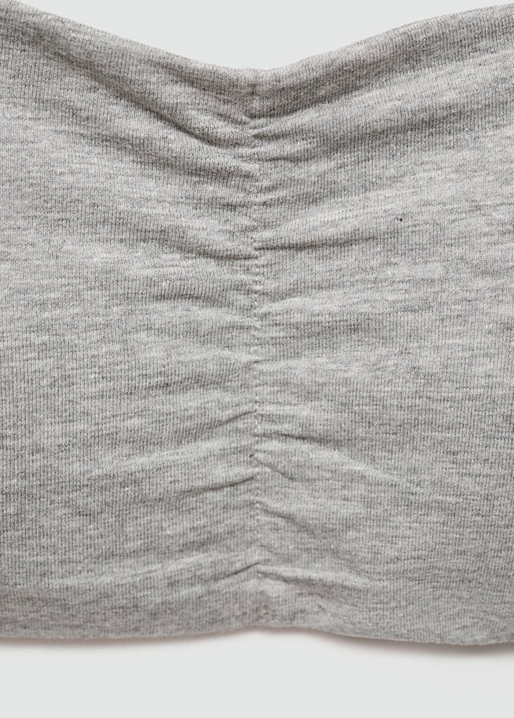 Ruched bandeau top — Medium Heather Grey