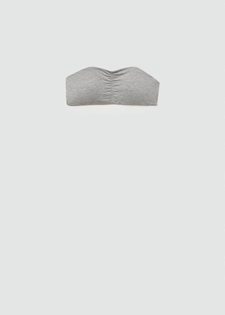 Ruched bandeau top — Medium Heather Grey