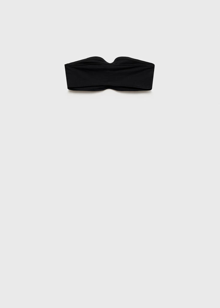 Ruched bandeau top — Black