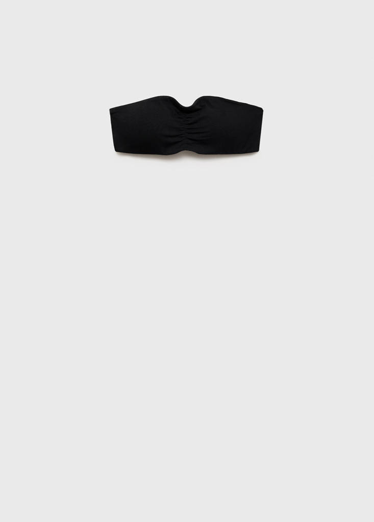 Ruched bandeau top — Black