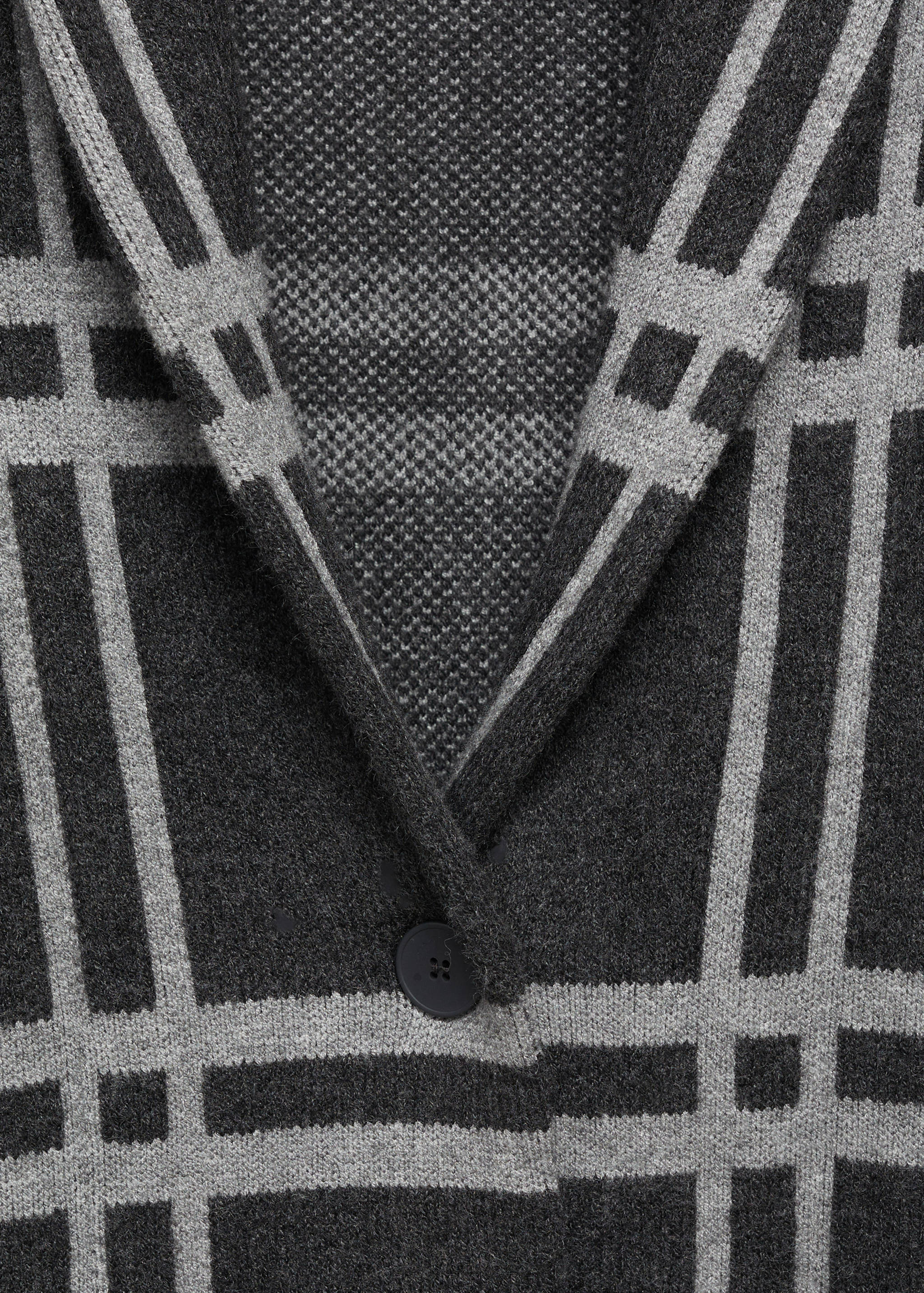 格纹针织大衣 - null