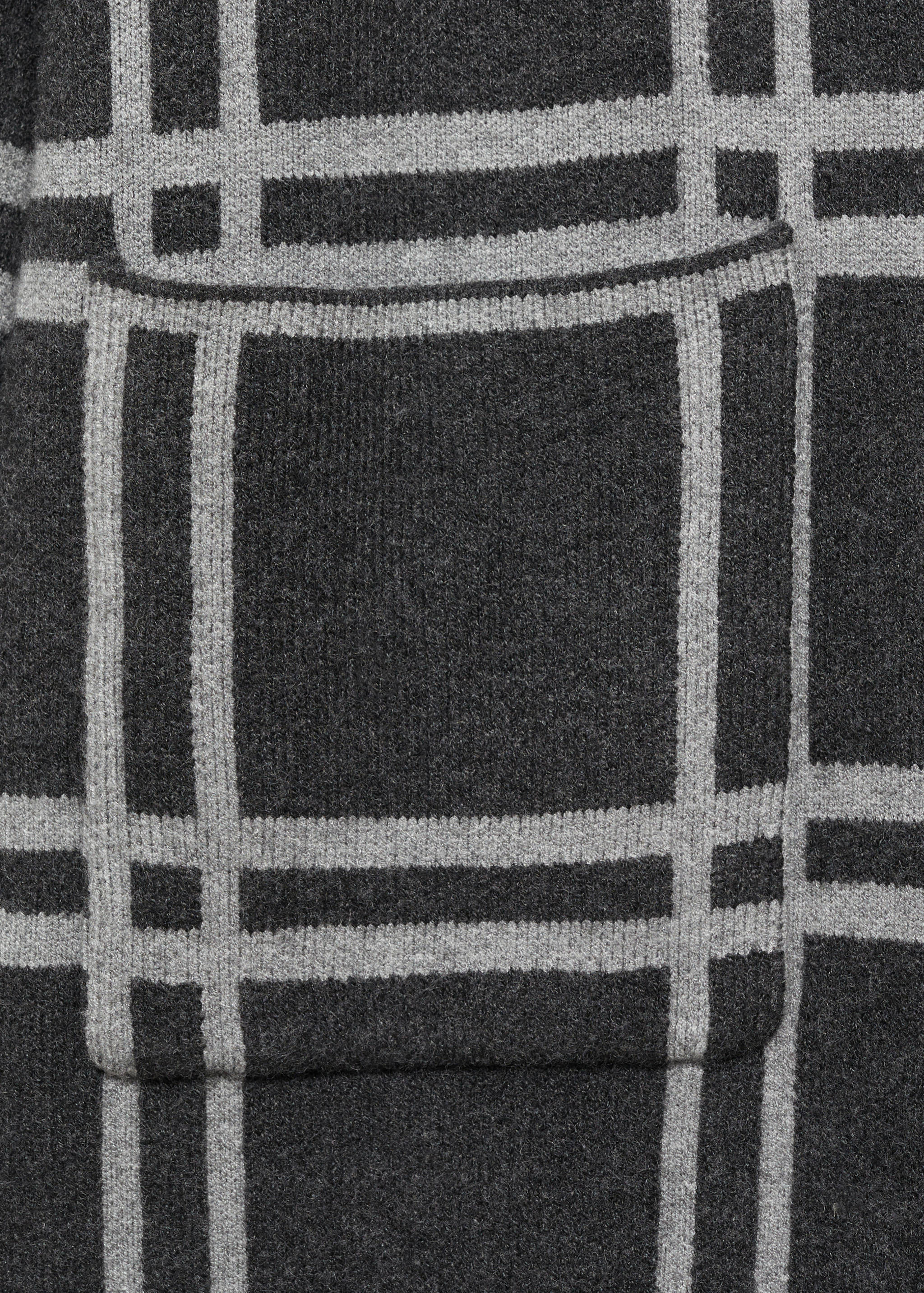 格纹针织大衣 - null