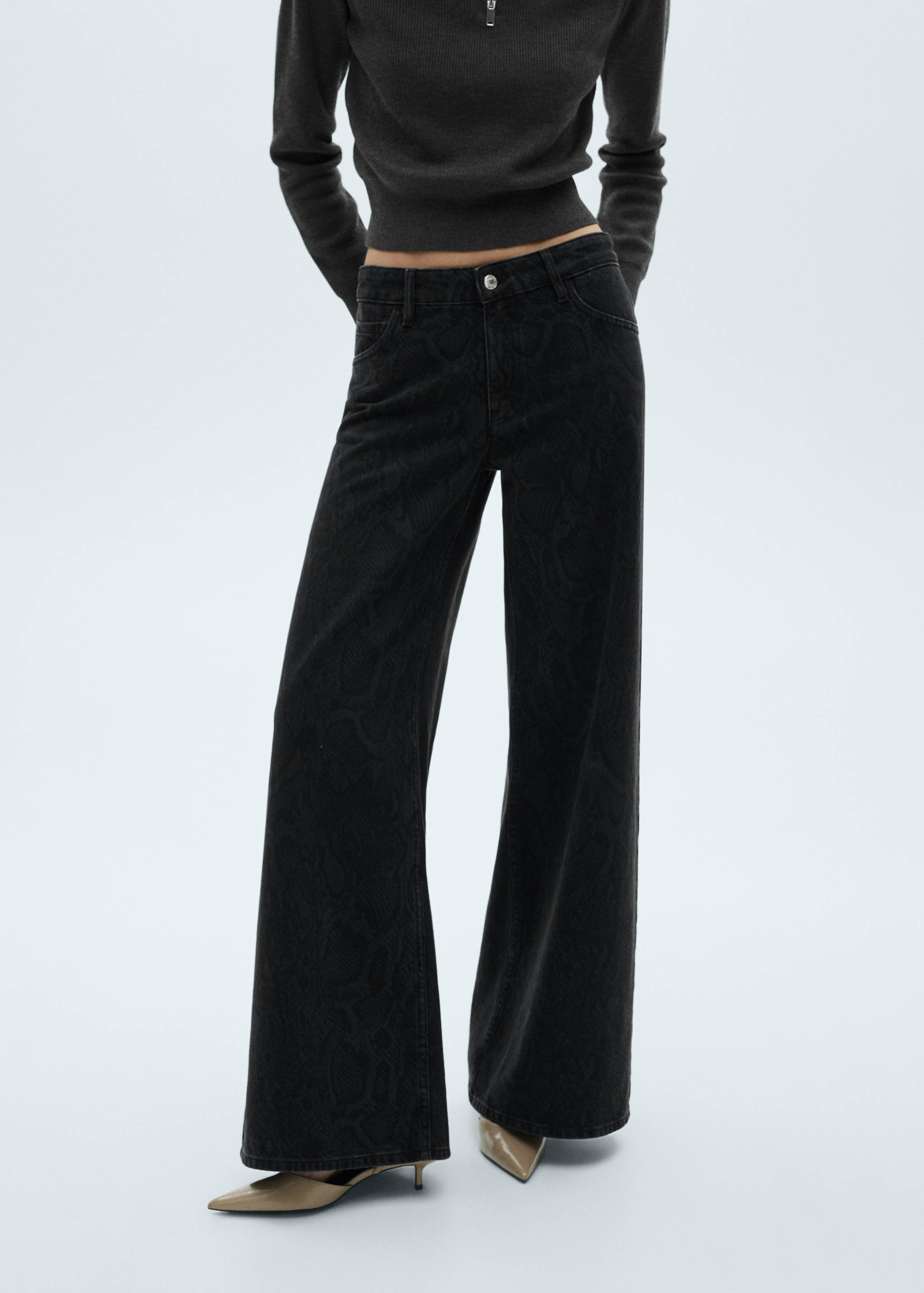 Snake-effect jeans - Medium plane