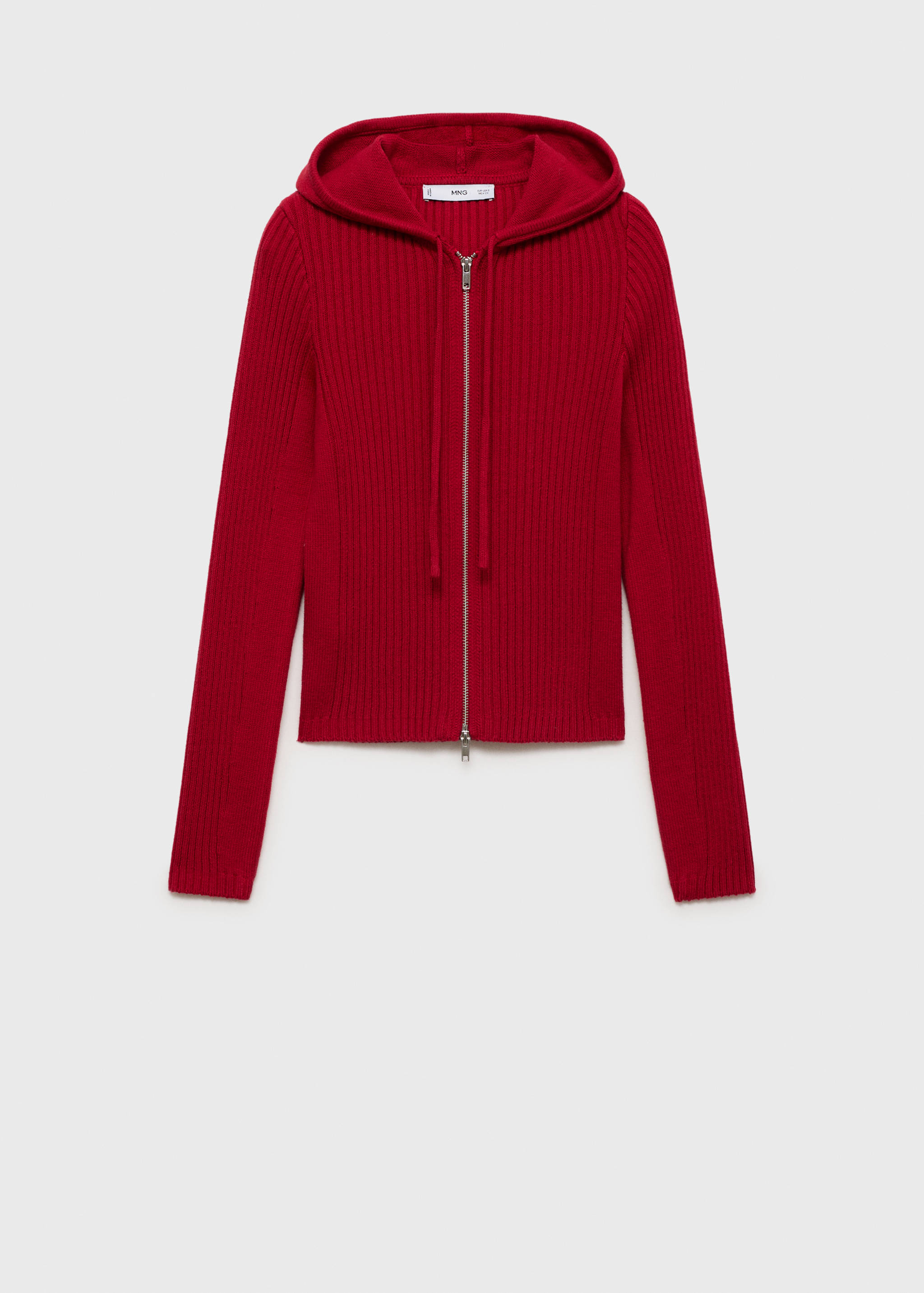 Ribbed hooded cardigan - Article without model