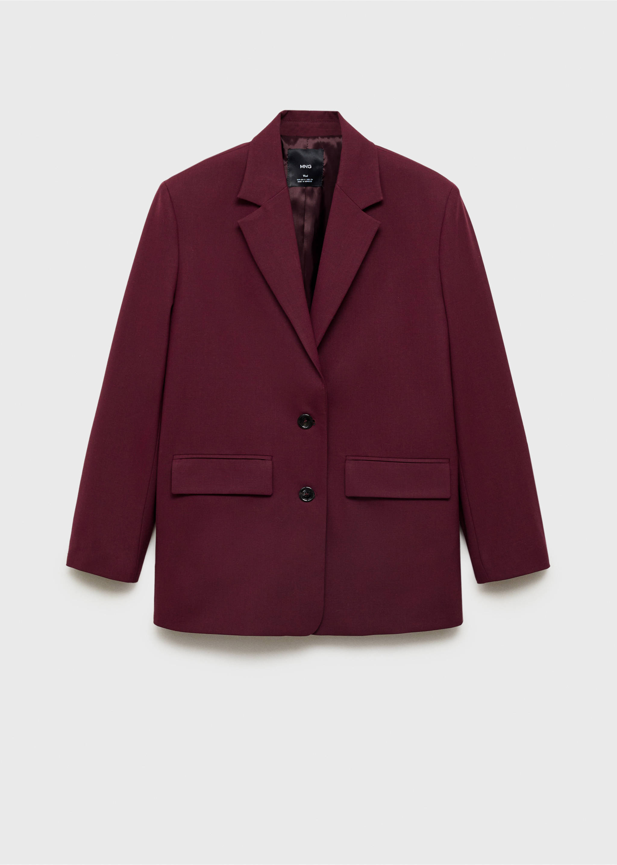 Blazer lana hombros pronunciados - Artículo sin modelo, Granate. Ref: 77078637-00.