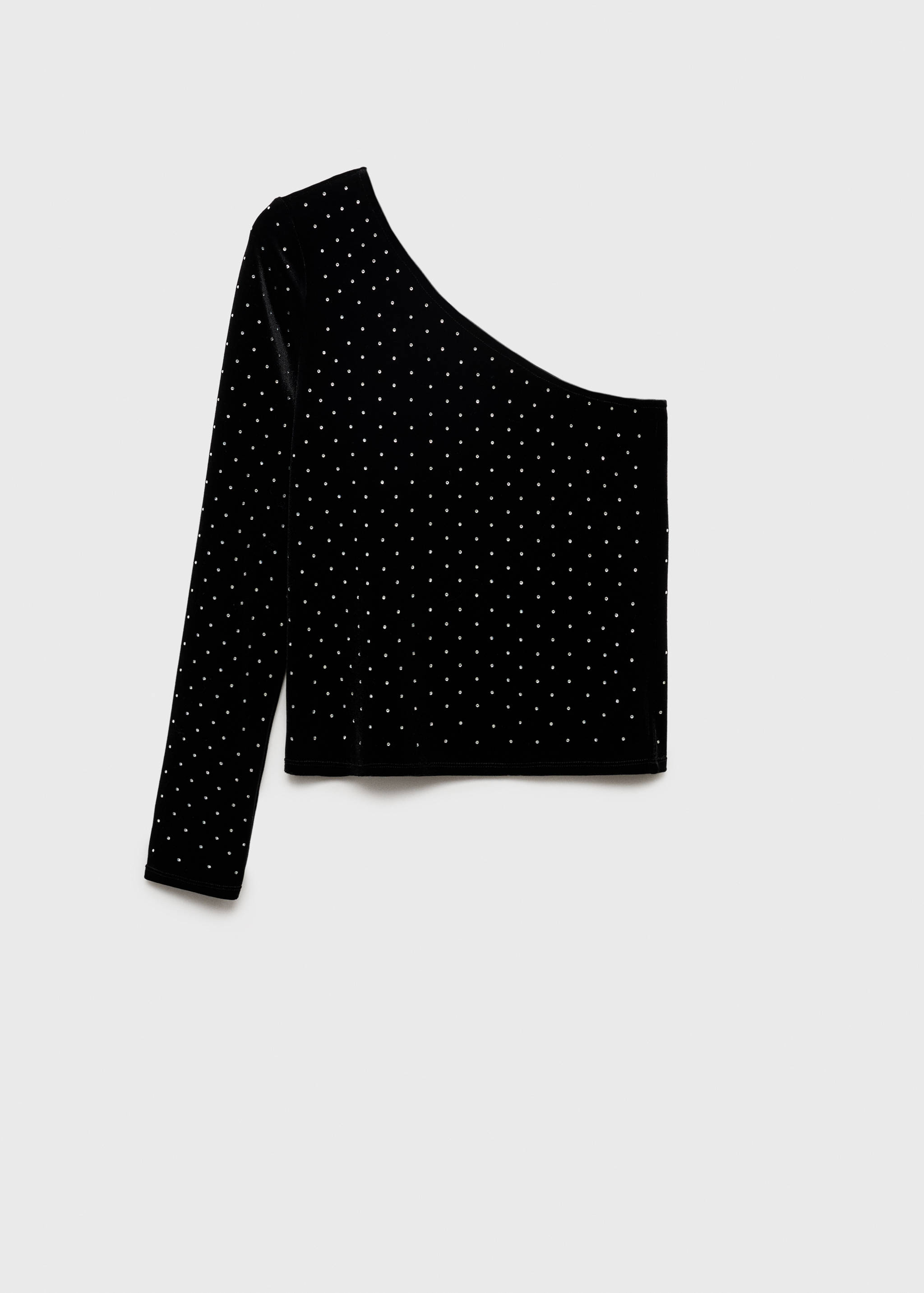 Asymmetrical velvet top with rhinestones - Article without model