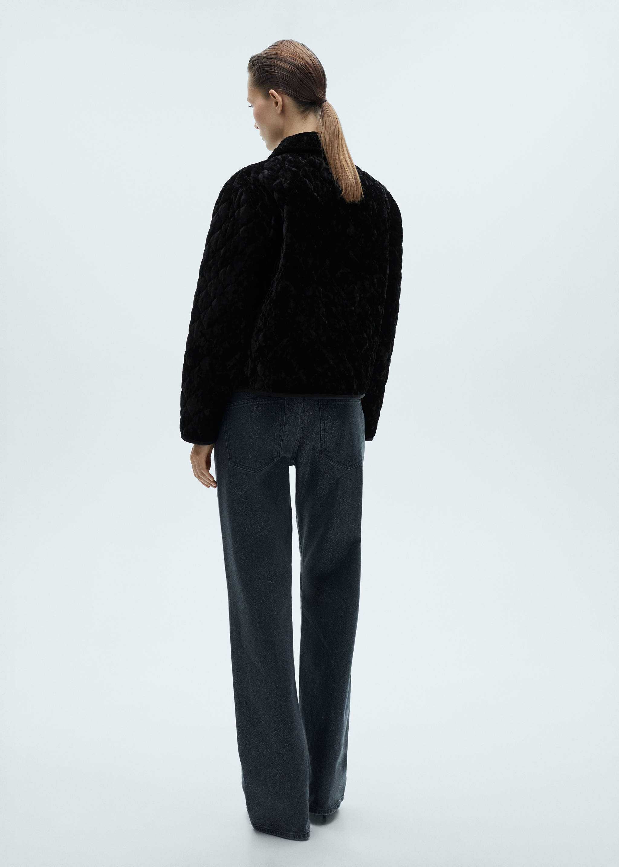 Reversible quilted velvet jacket - Reverse of the article