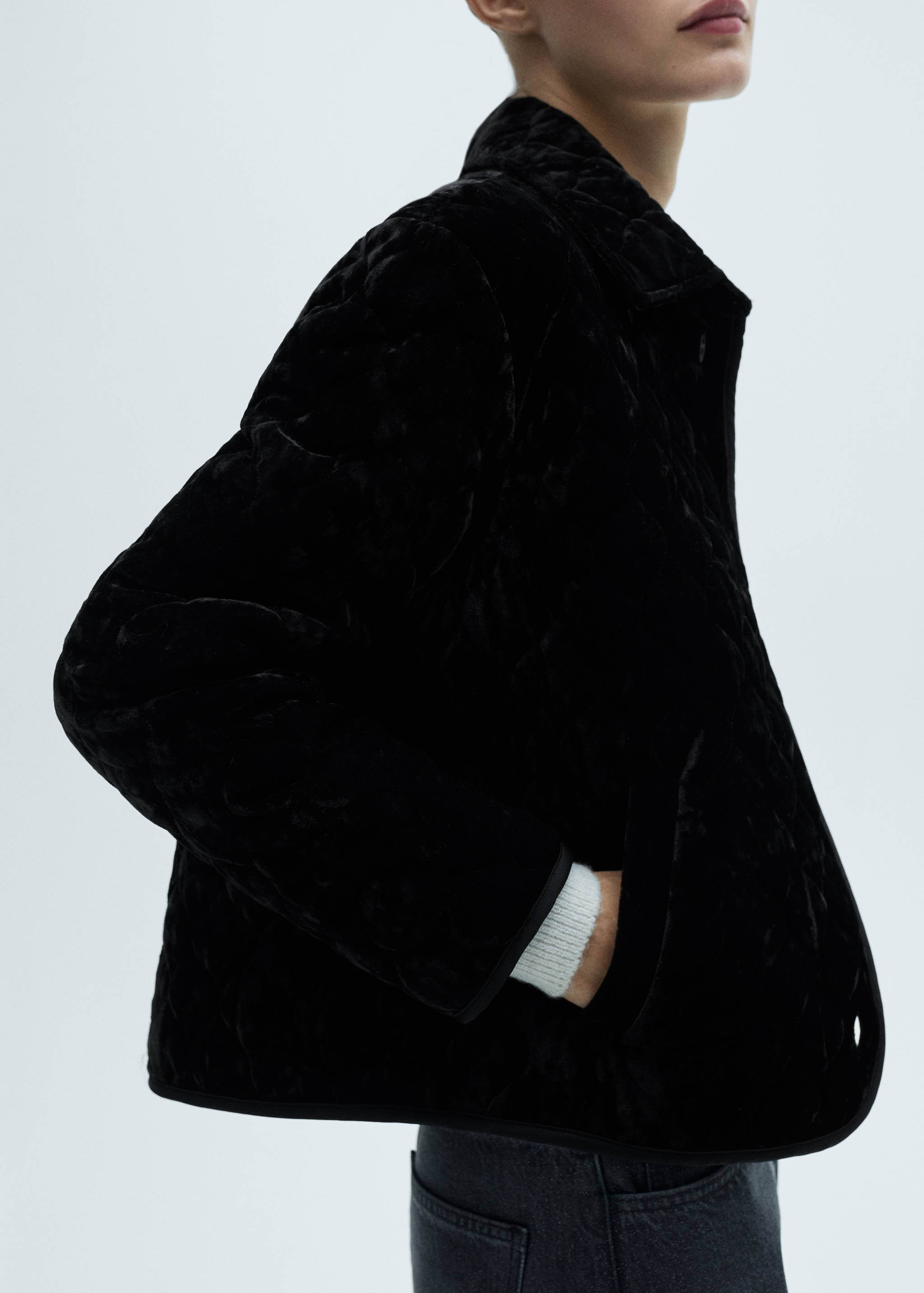 Reversible quilted velvet jacket - Details of the article 6